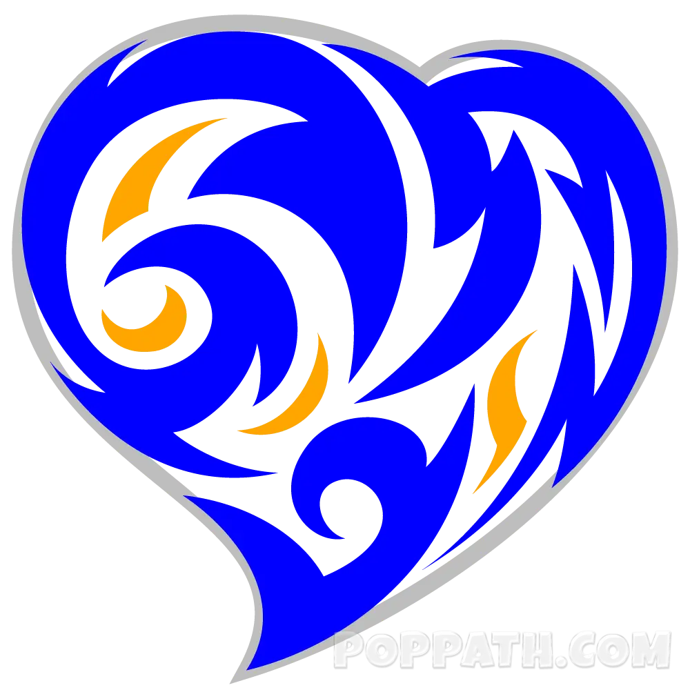 Blue Swirly Heart Design