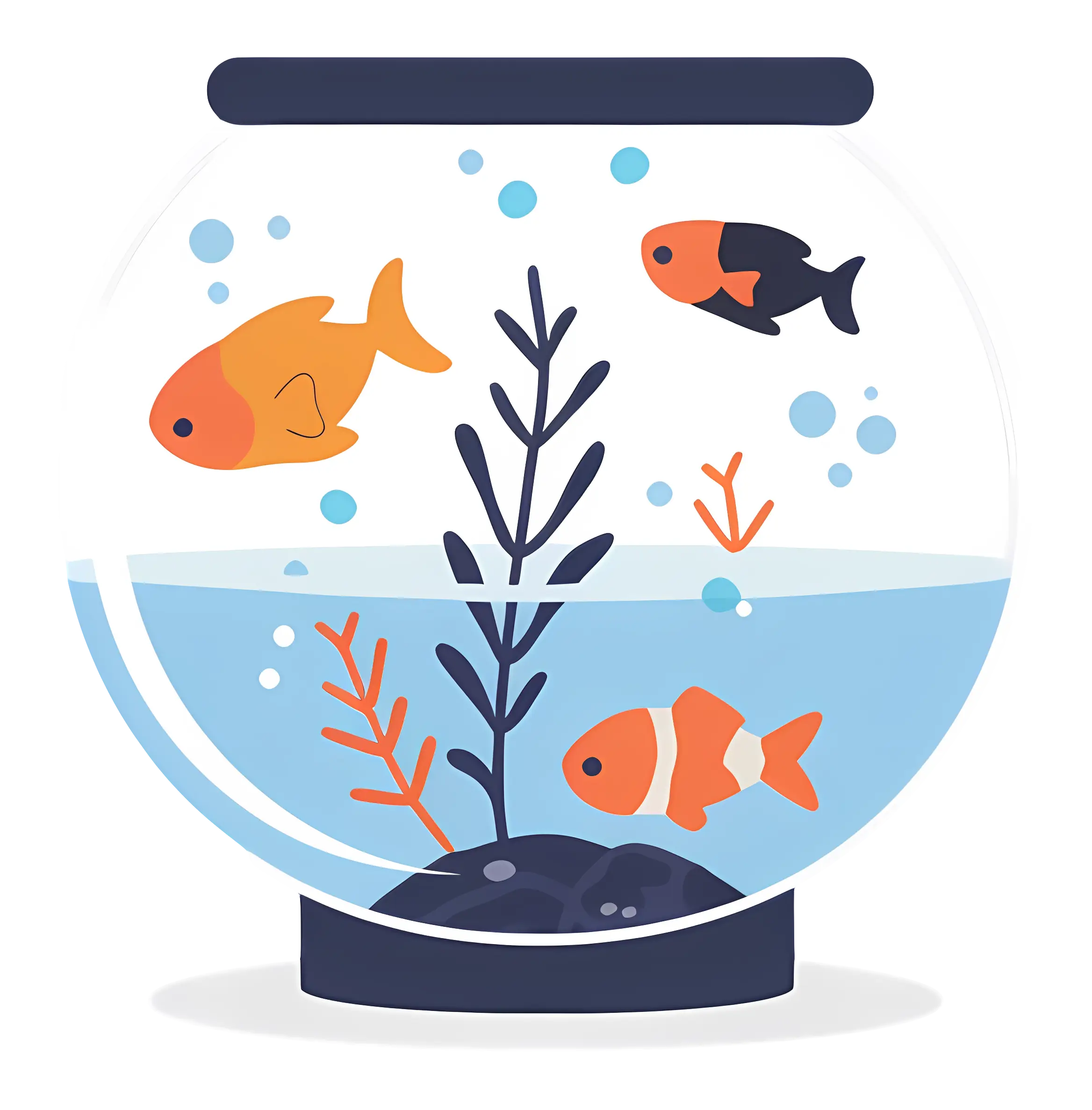Fishbowl with Fish Illustration