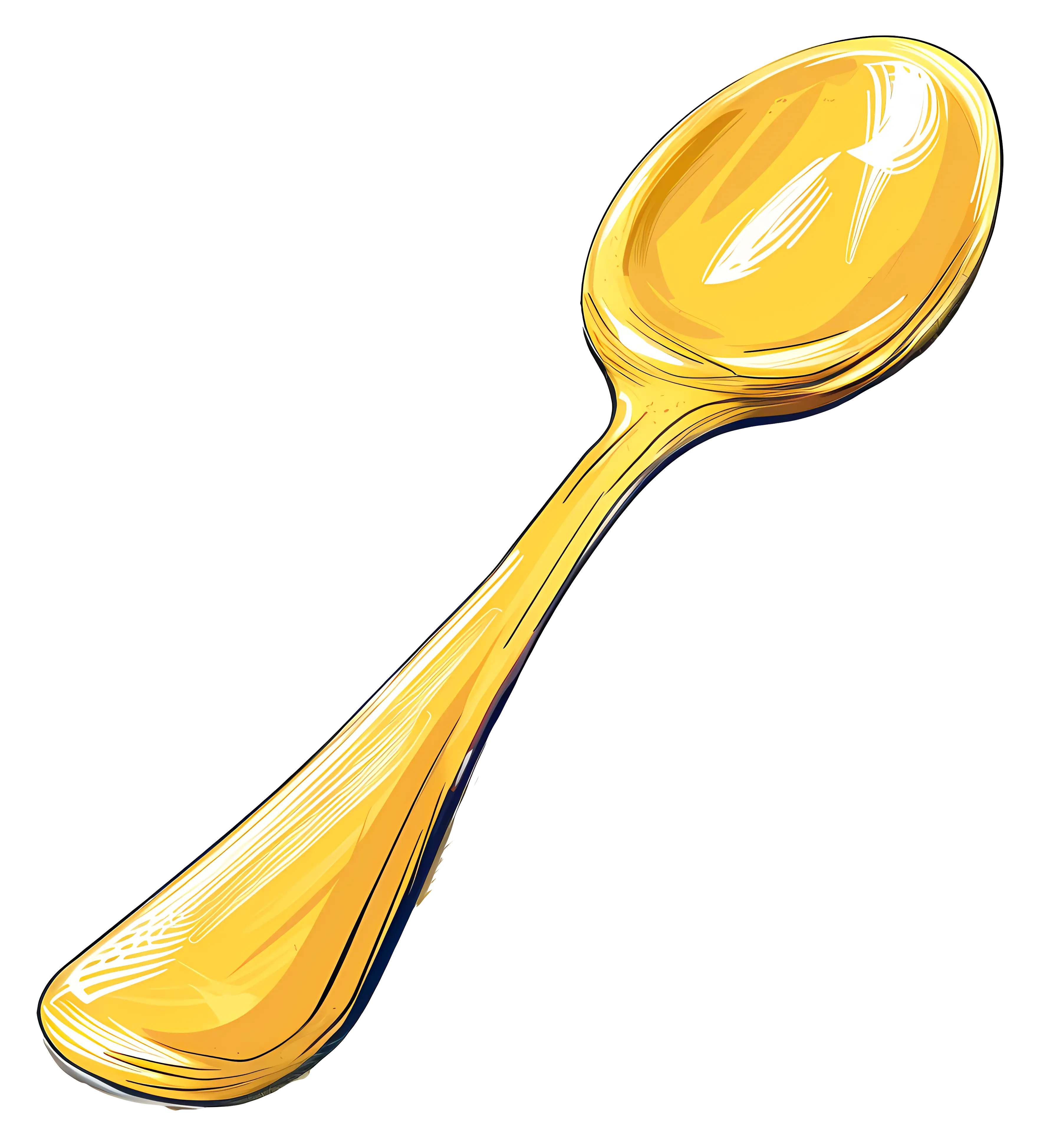 Golden Spoon with Shiny Finish