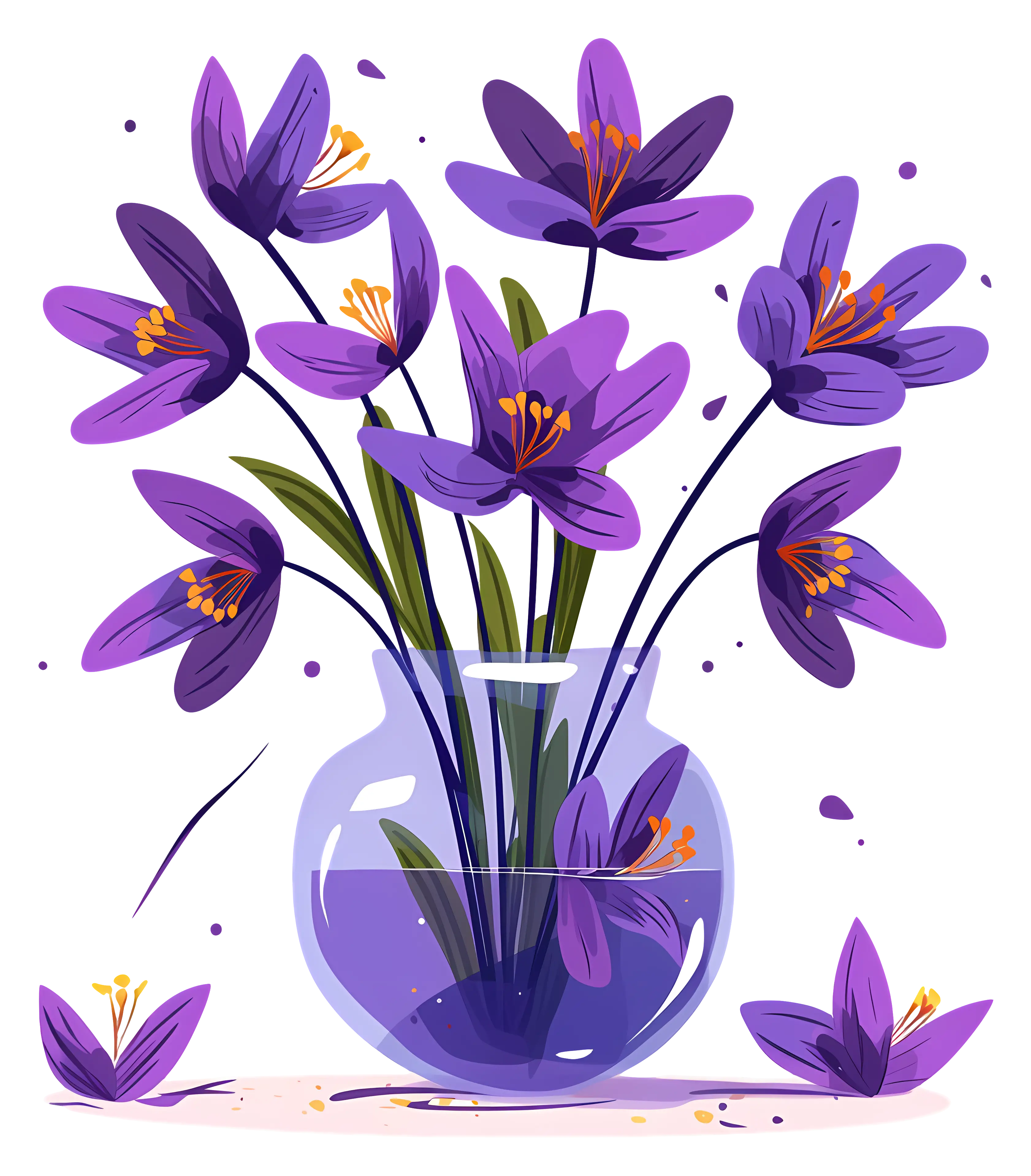 Vase of Purple Flowers