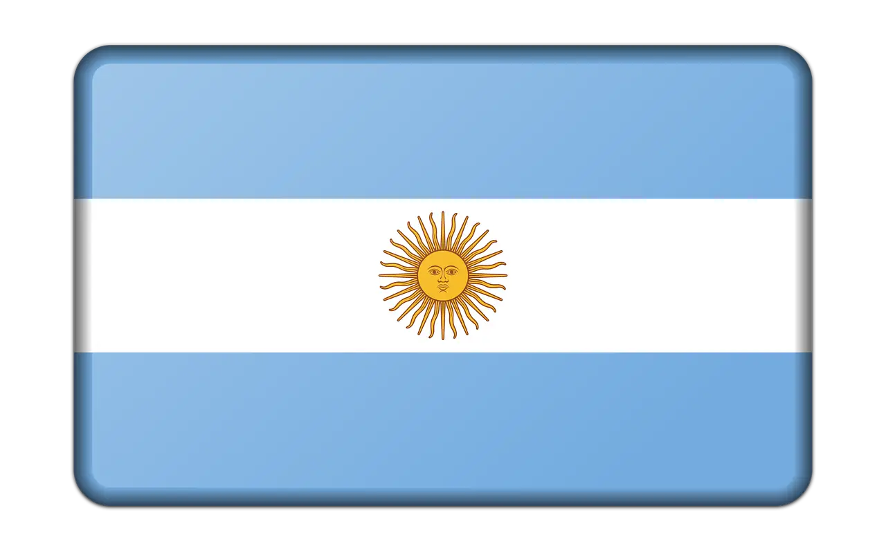 Flag of Argentina with Sun Symbol