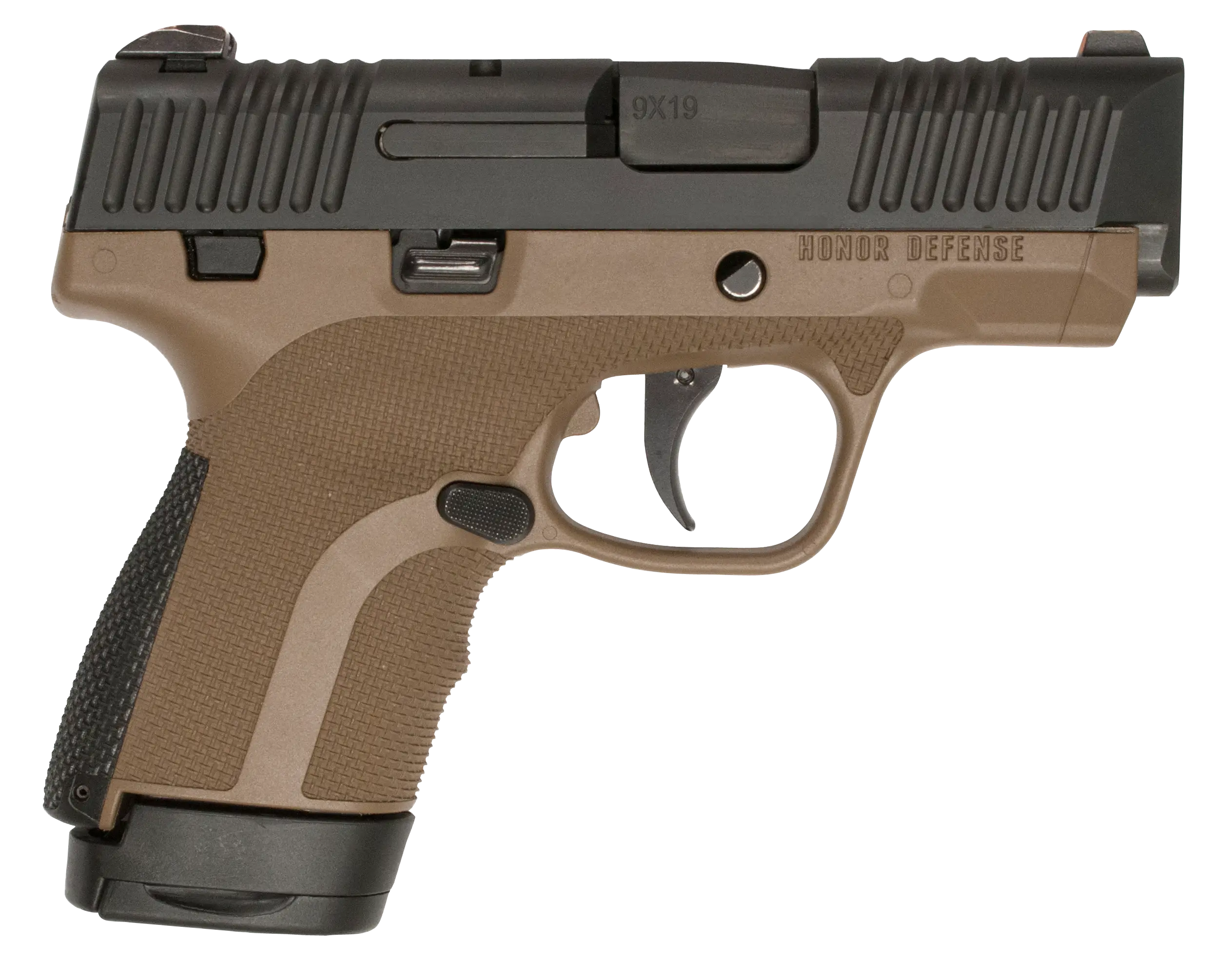 Tan and Black Handgun