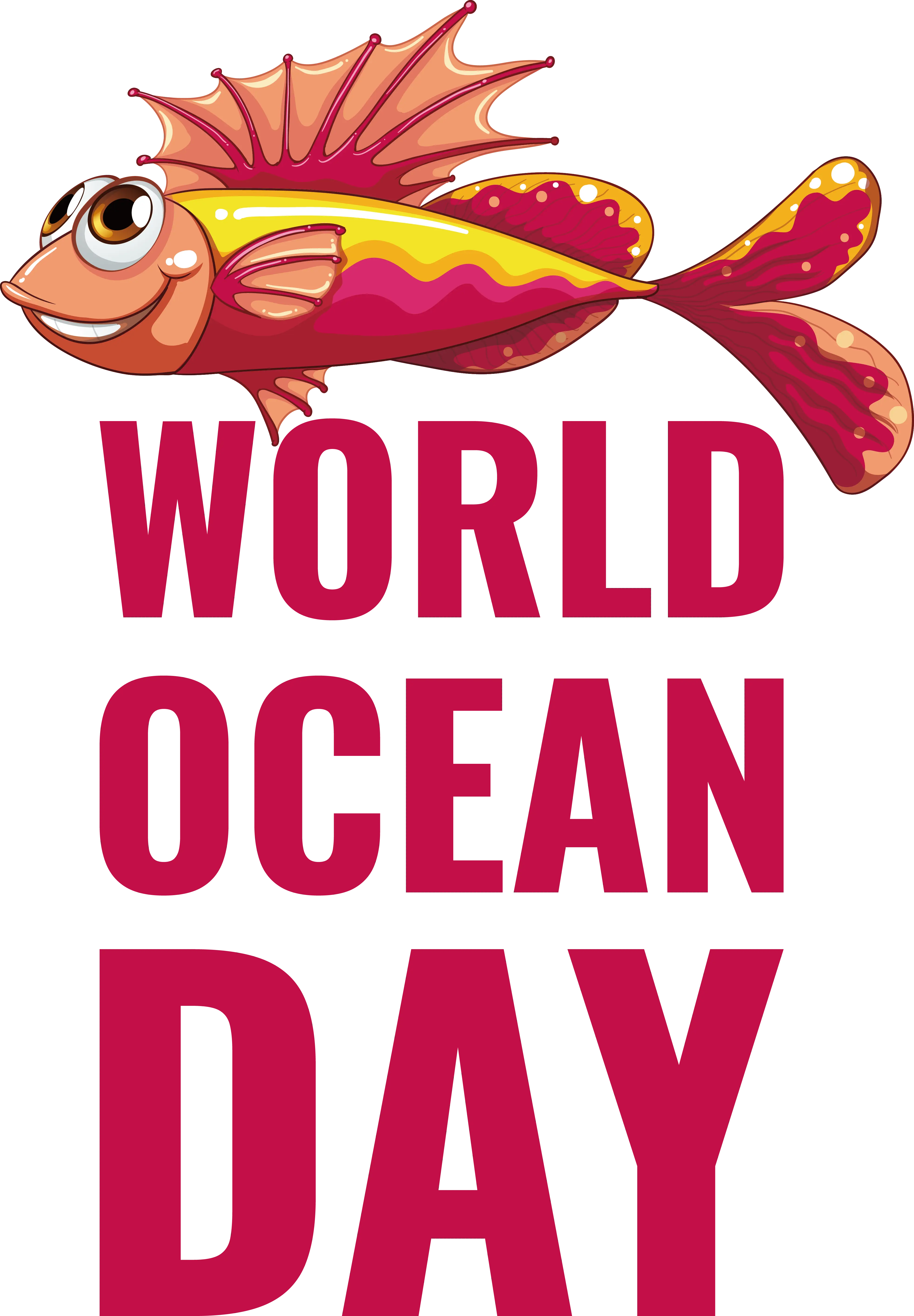 World Ocean Day with Fish Illustration