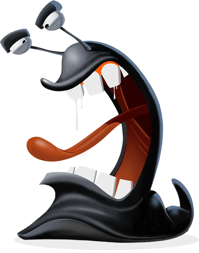 Funny Cartoon Slug Character