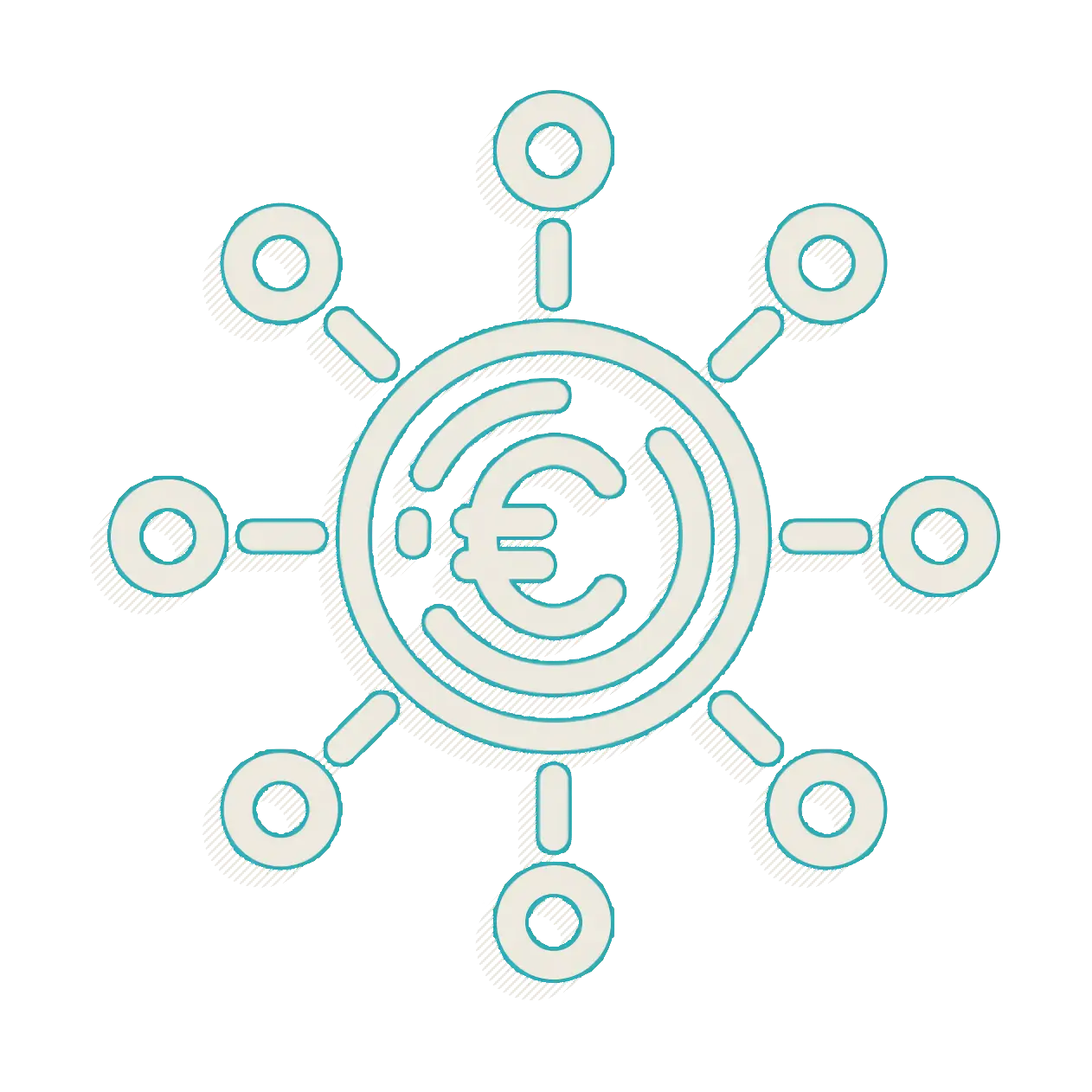 Euro Currency Symbol with Network
