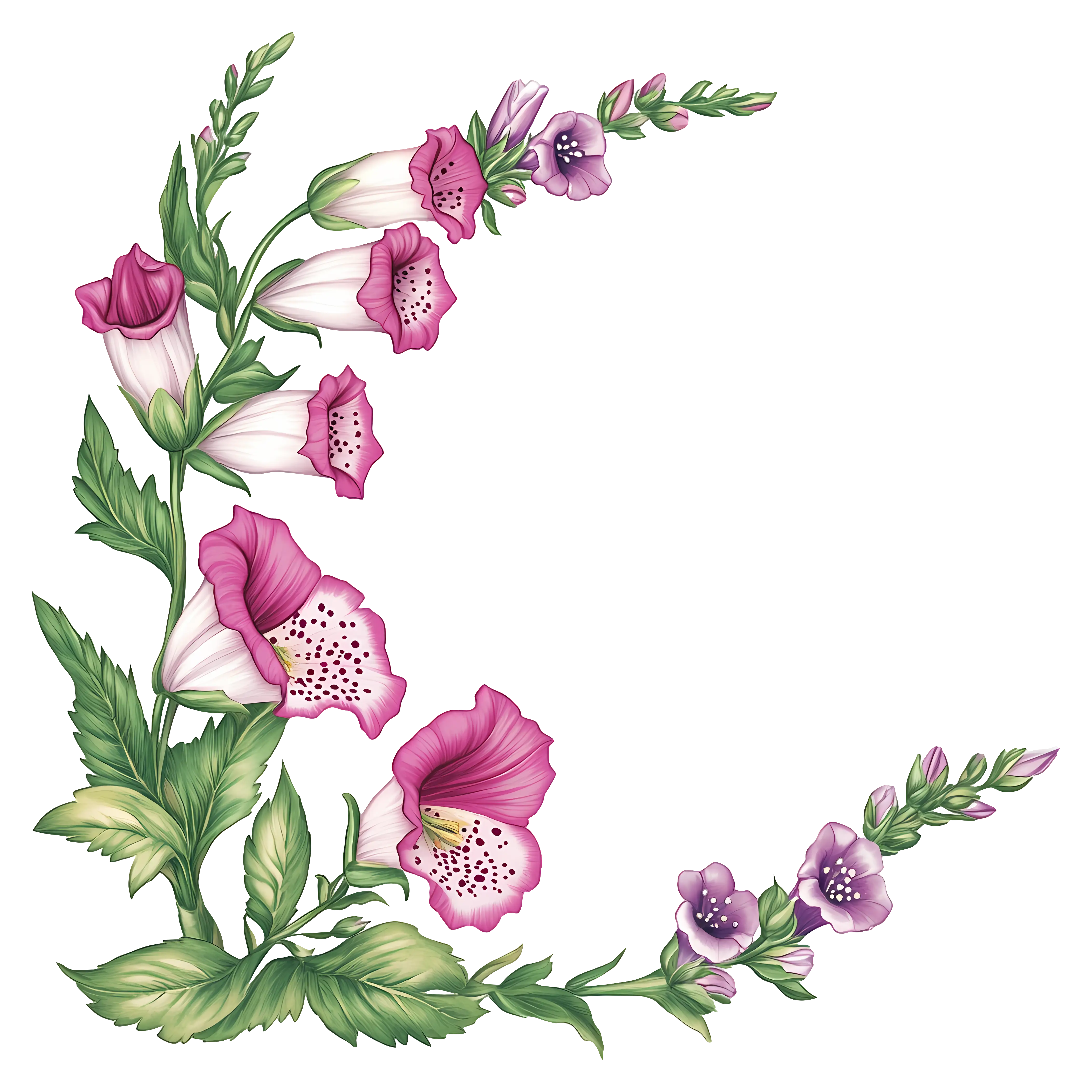 Foxglove Flowers in Decorative Corner