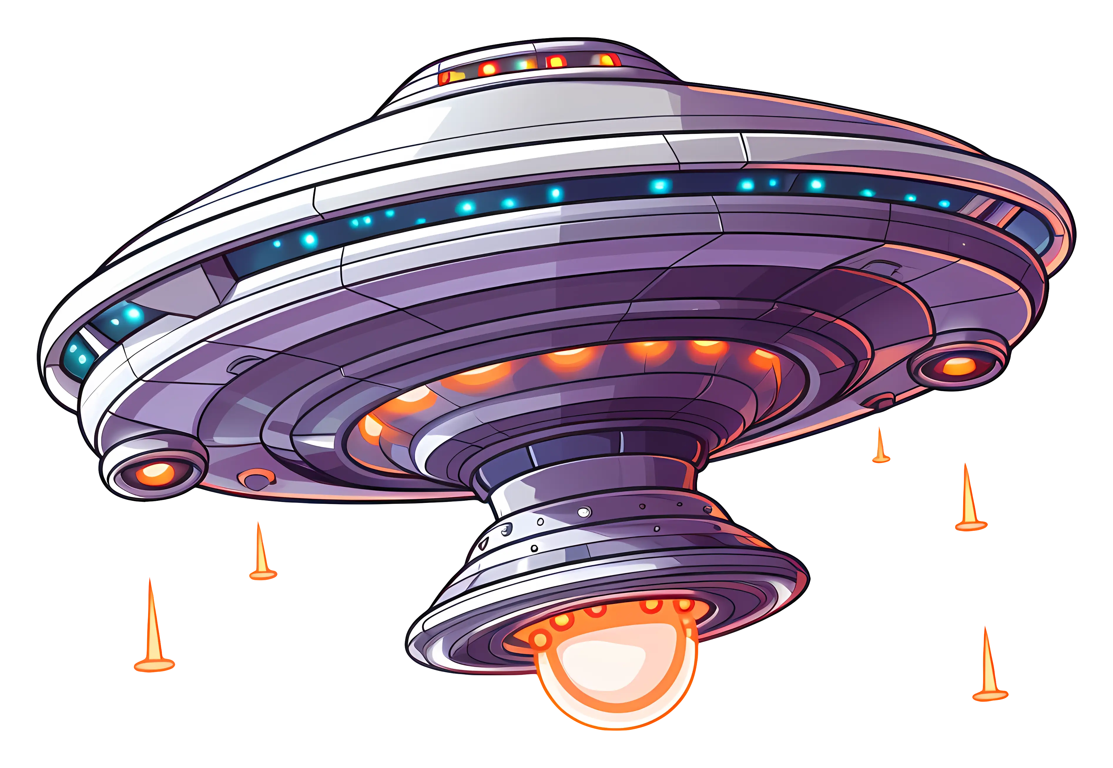 Futuristic UFO in Sci-Fi Illustration