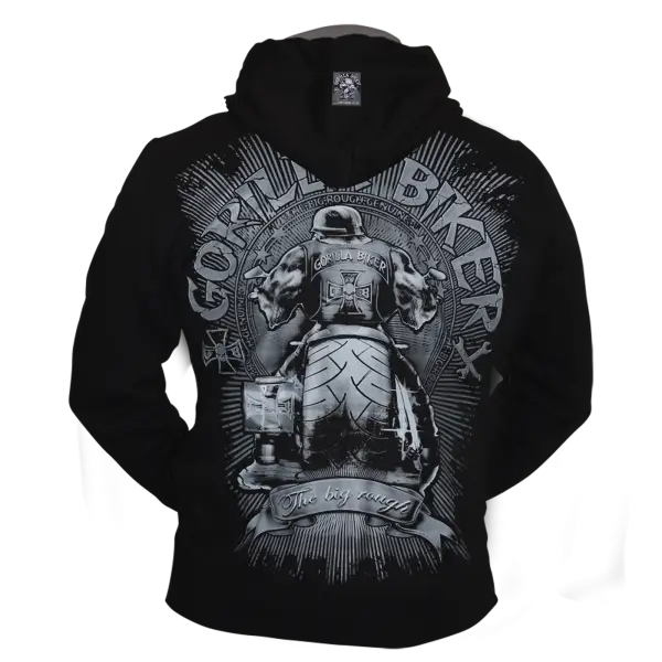 Black Gorilla Biker Hoodie
