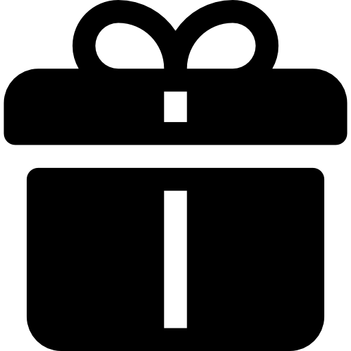 Black Gift Box Icon for Minimalist Design