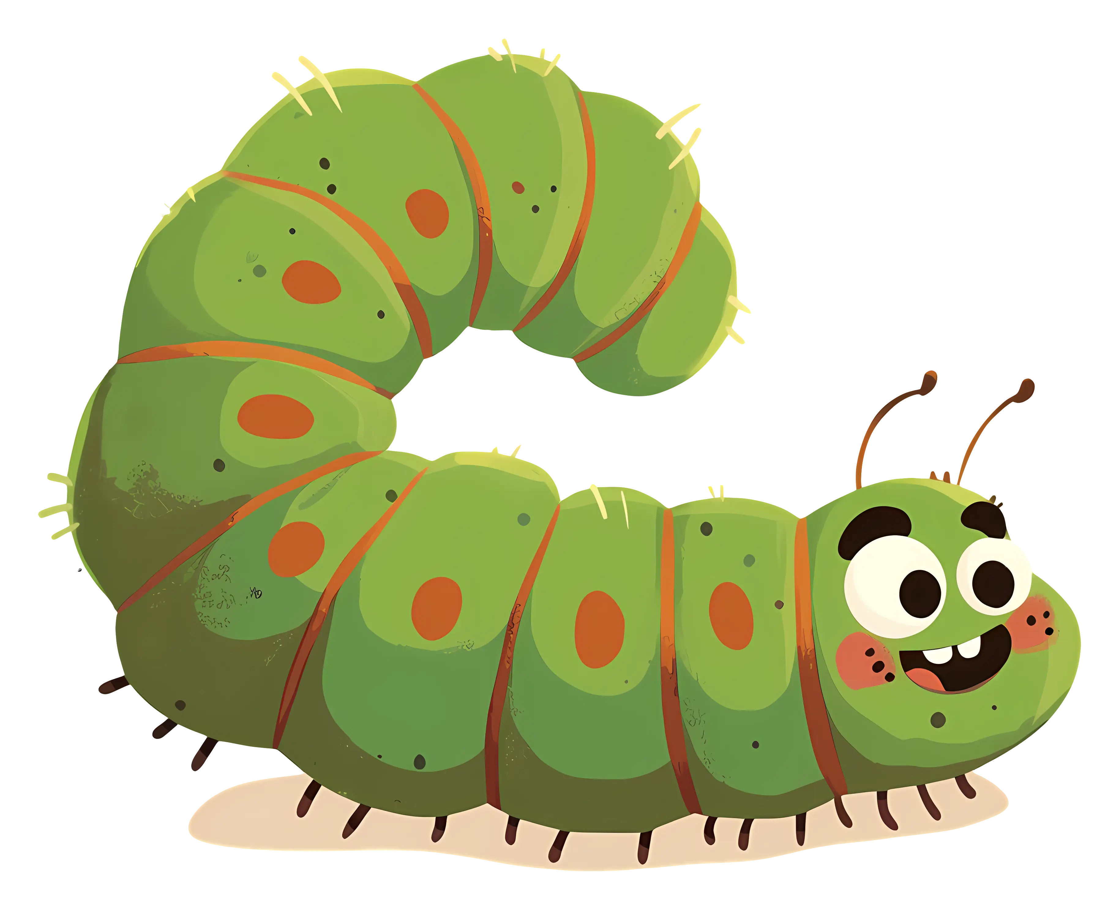 Cute Cartoon Caterpillar with a Smile