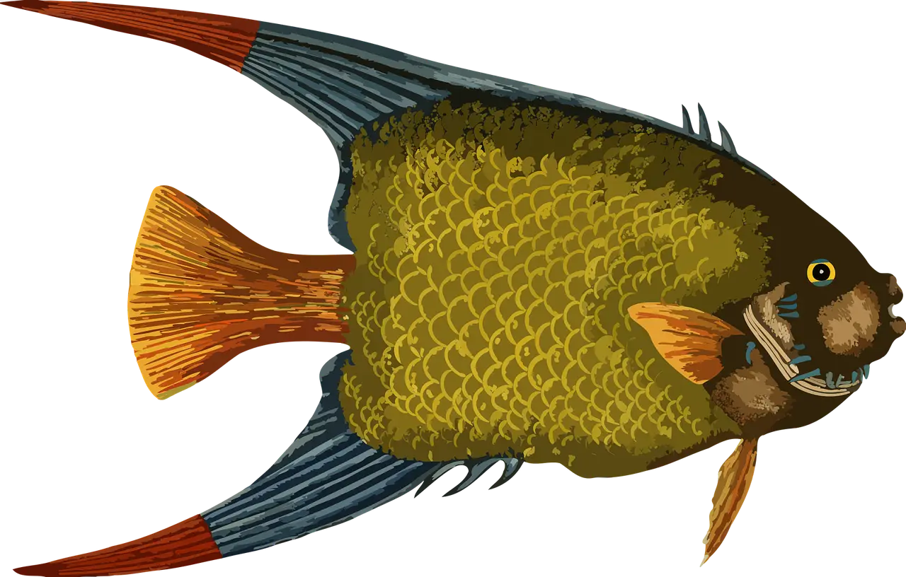 Vivid Exotic Tropical Fish Illustration