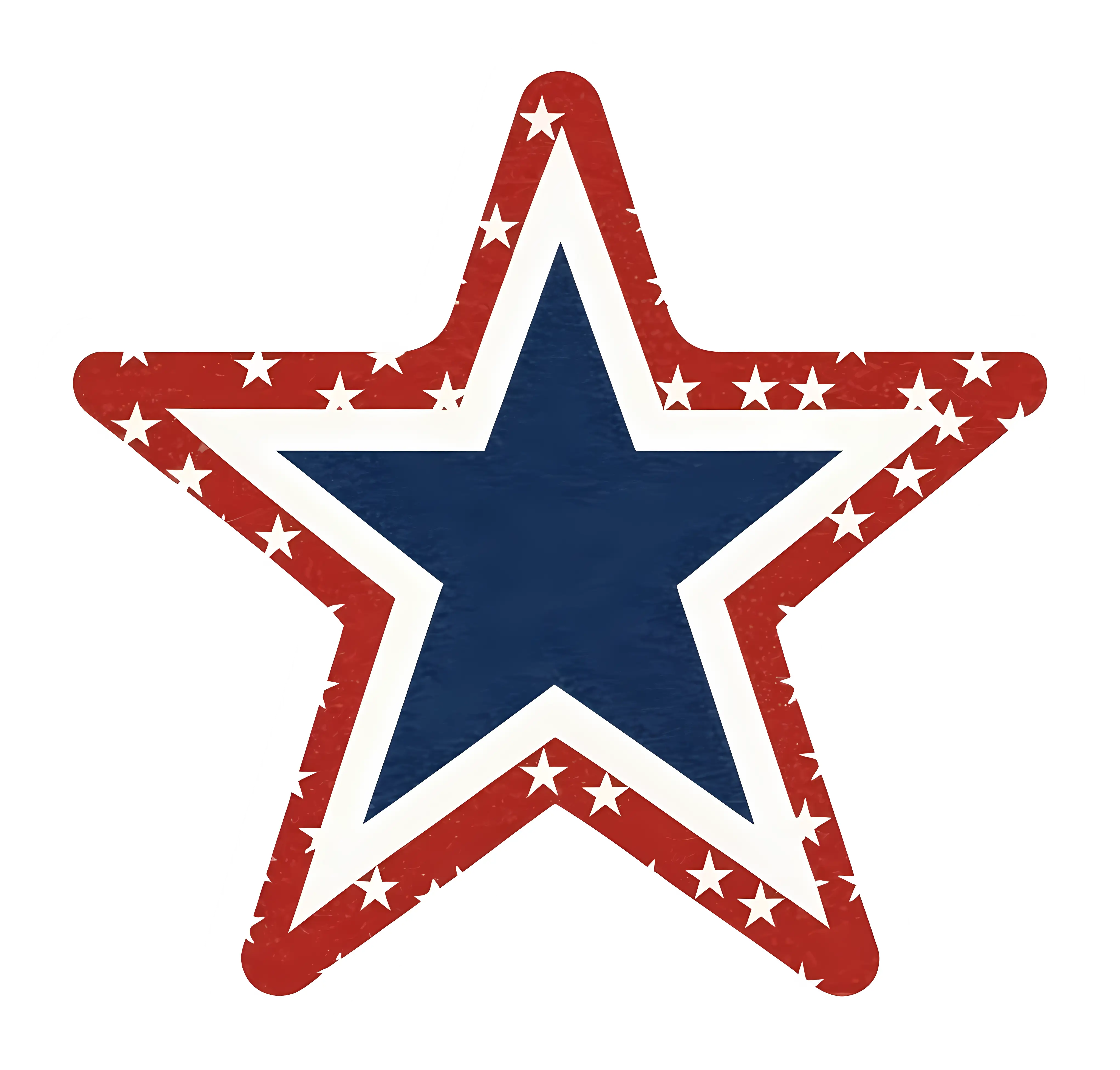 Patriotic Star with Red White Blue