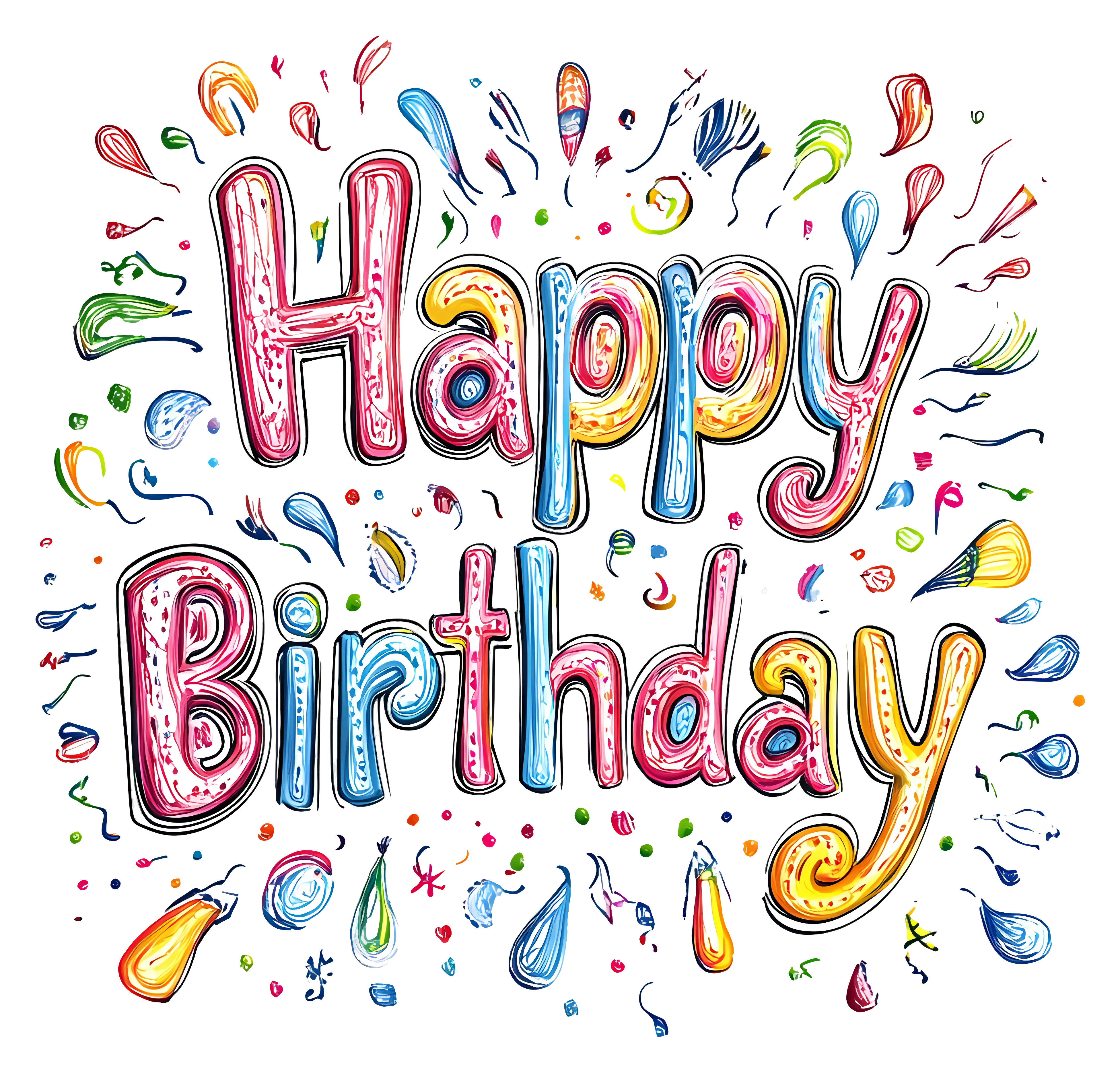 Happy Birthday Text Illustration