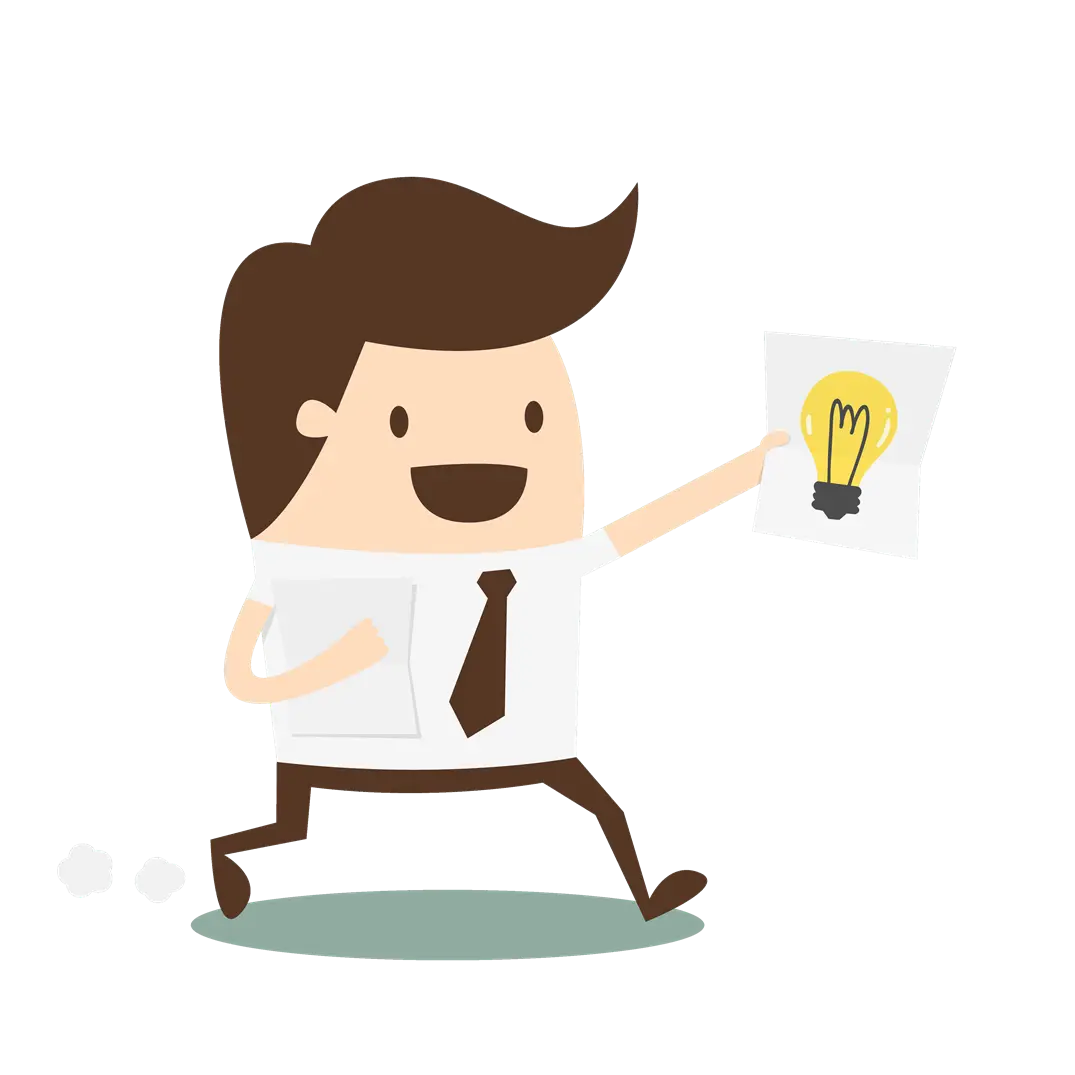 Creative Cartoon Man Holding Lightbulb Illustration