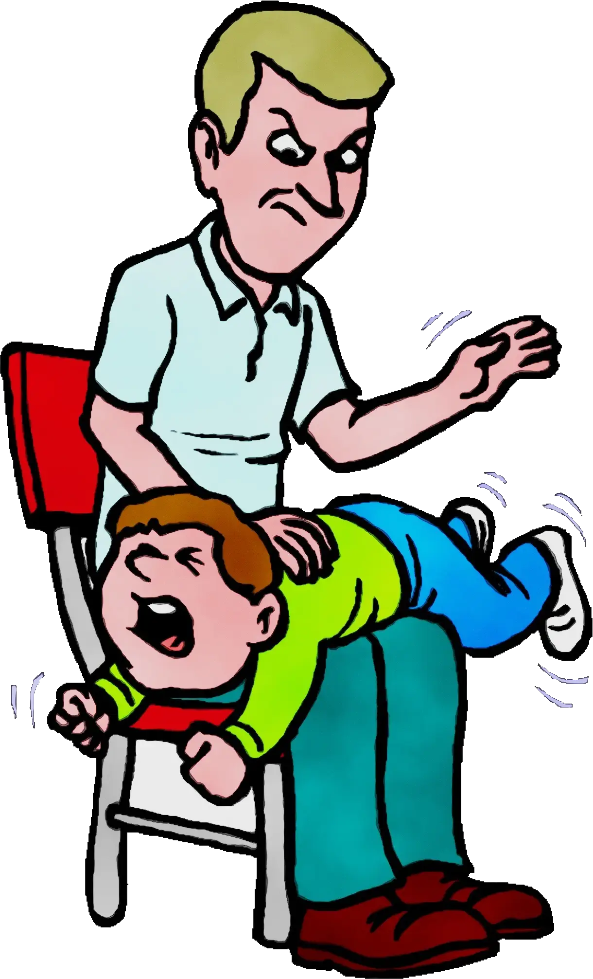 Cartoon Illustration of Discipline Scene