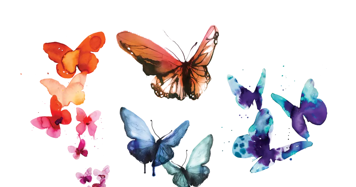 Colorful Watercolor Butterflies