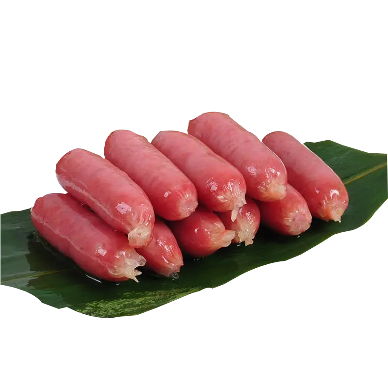 Raw Sausages on Leaf