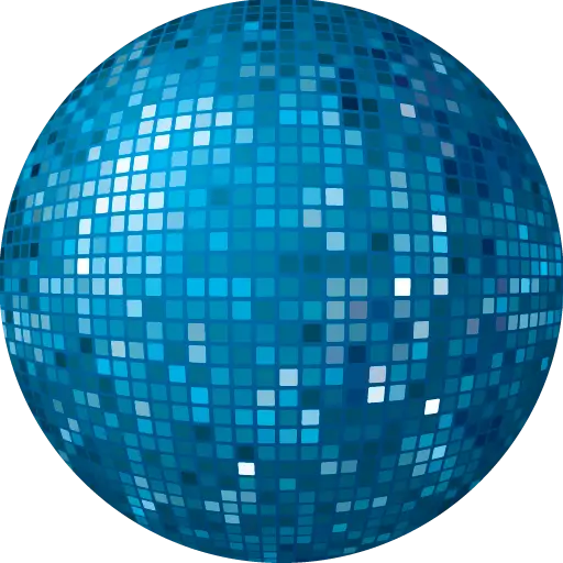 Blue Disco Ball with Mirrored Tiles