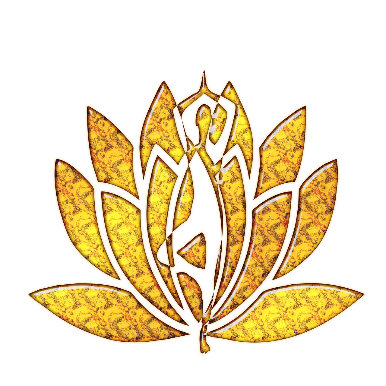 Golden Lotus Symbol for Mindfulness and Yoga