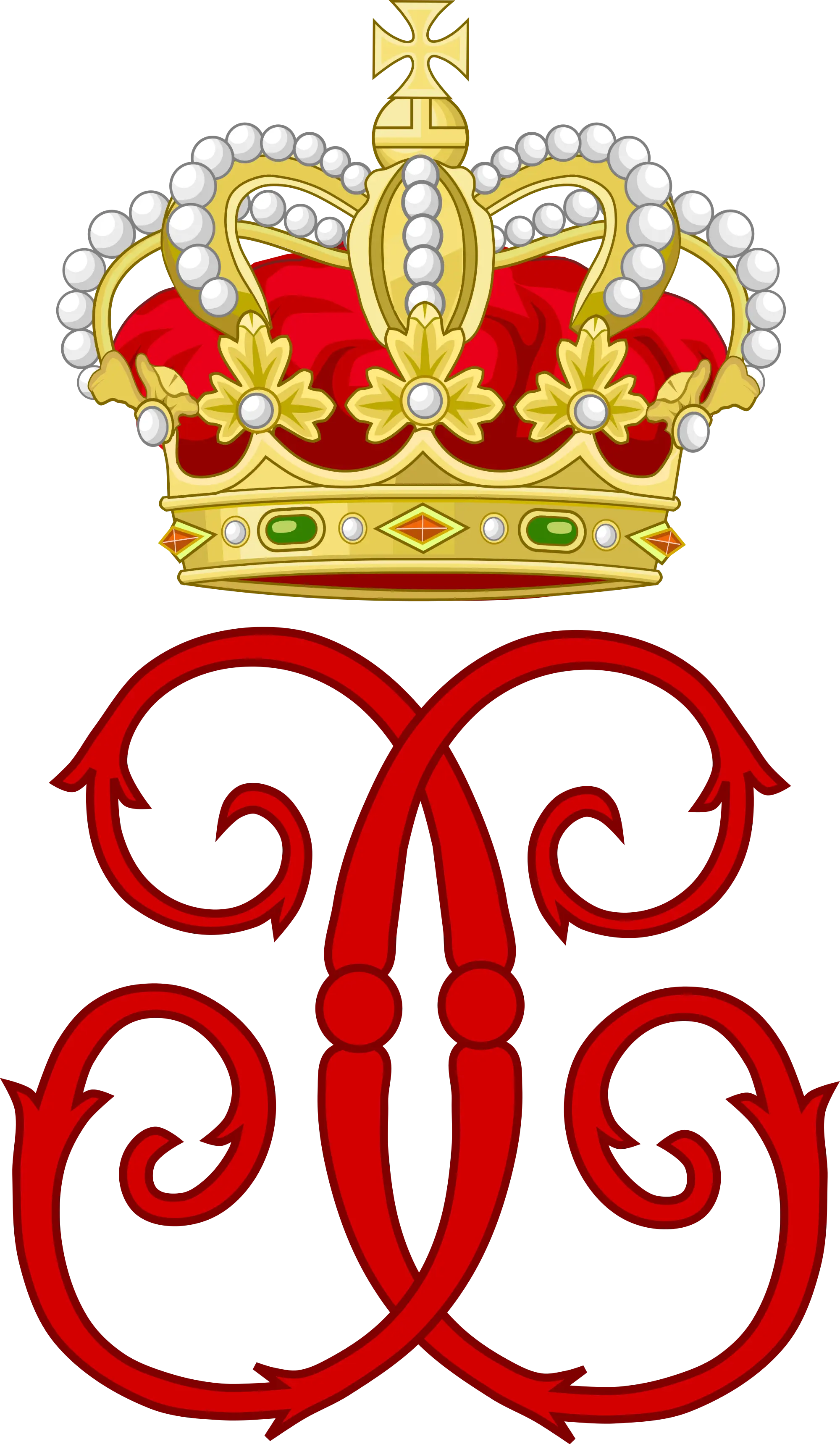 Royal Crown Emblem with Decorative Features