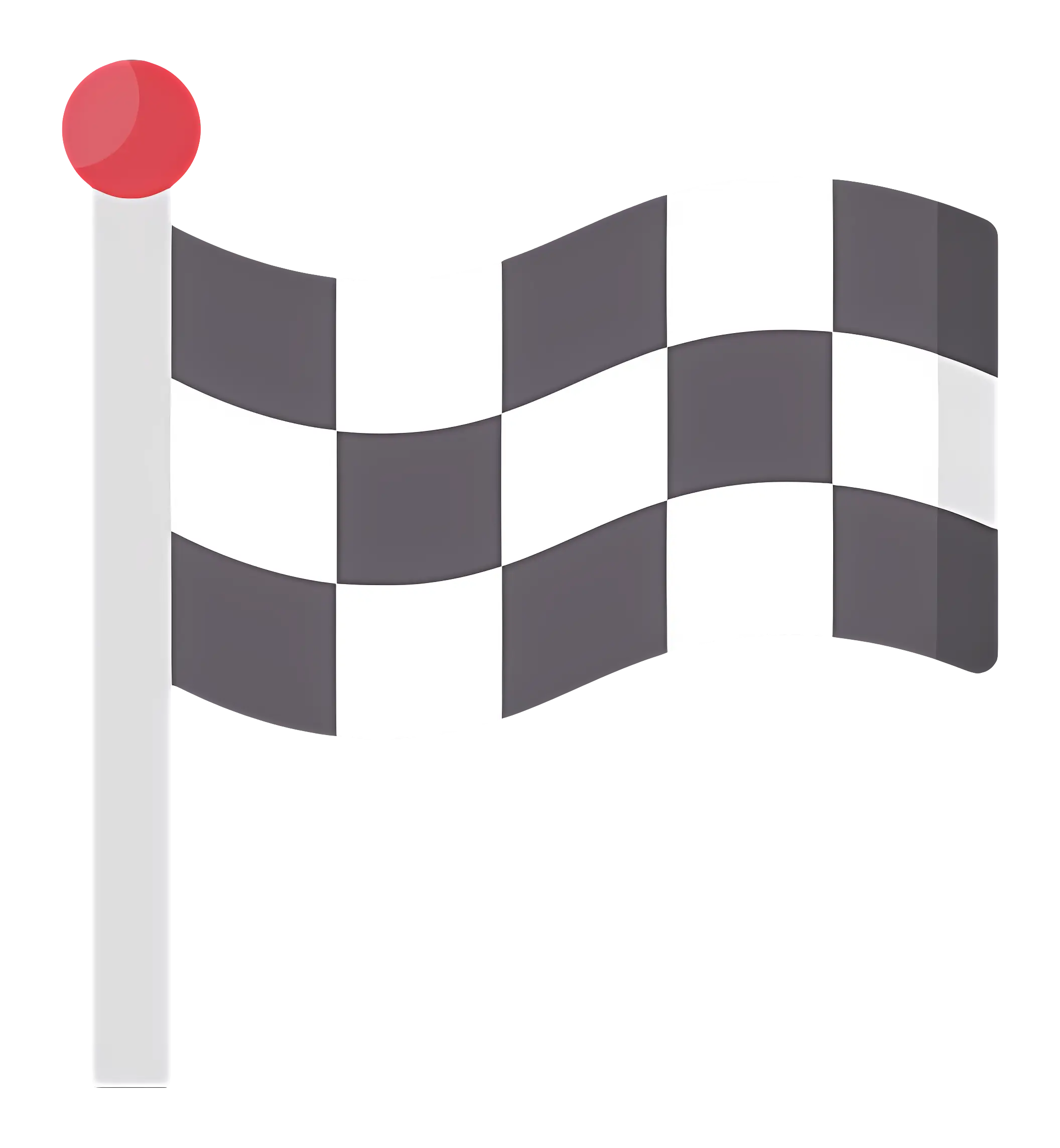 Checkered Racing Flag with Red Top