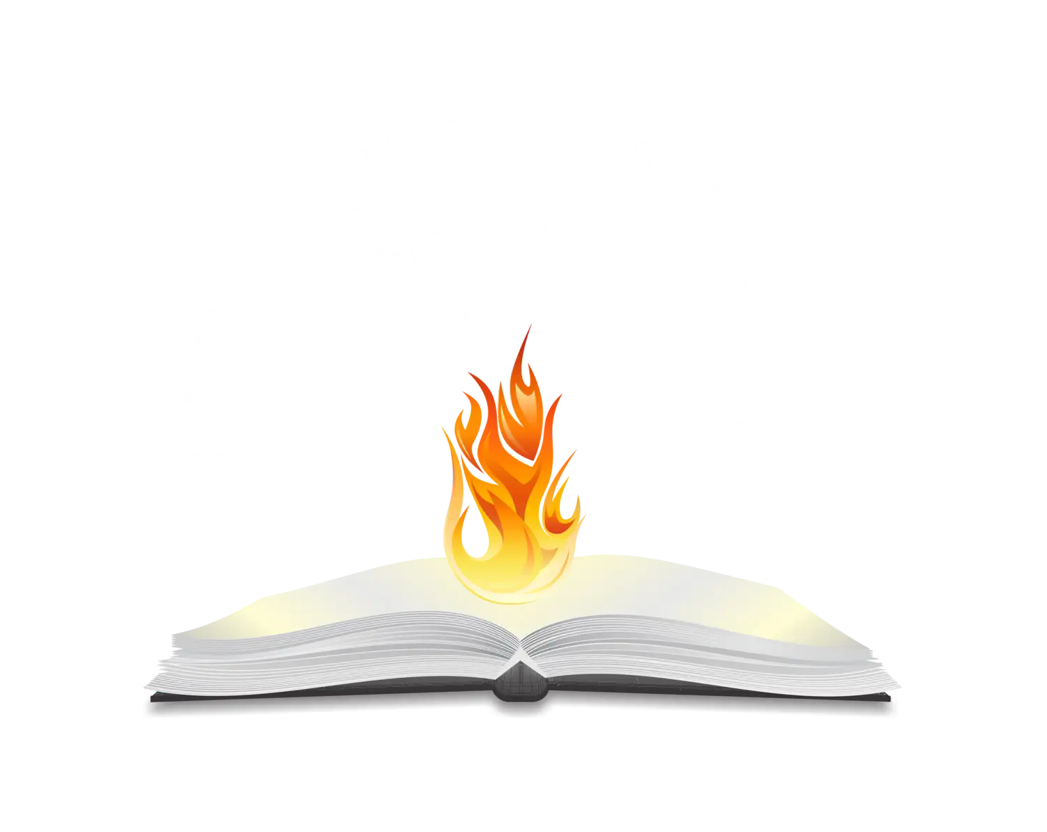 Book with a Flame Symbolizing Knowledge