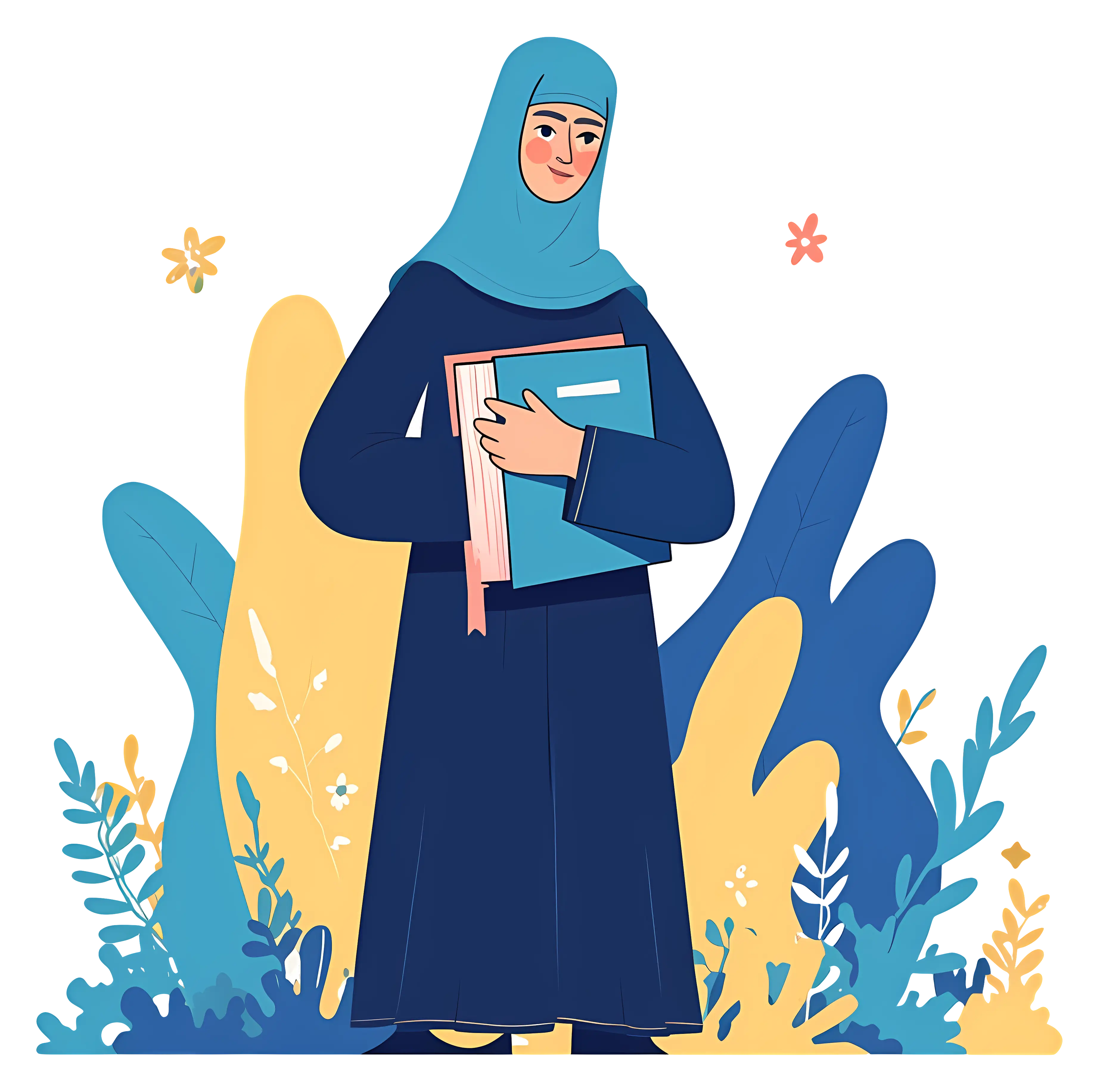 Woman holding books