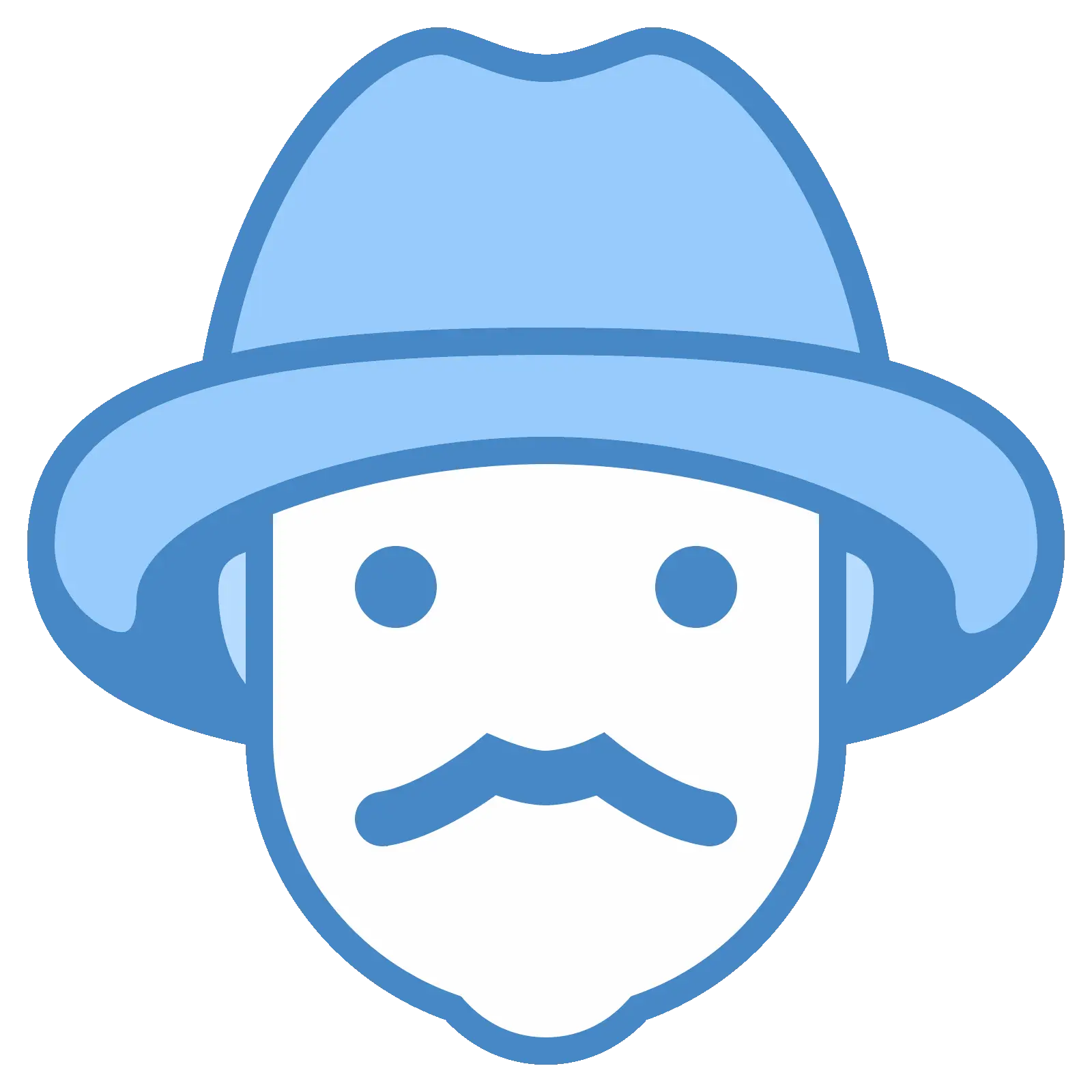 Cartoon Detective Face with Blue Hat