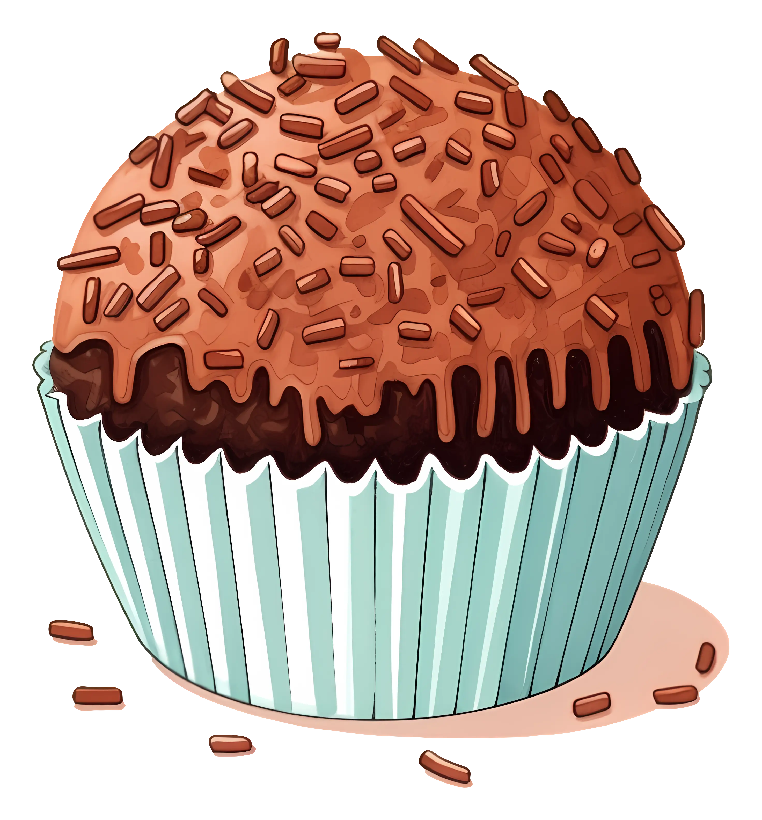 Chocolate Cupcake Topped with Sprinkles