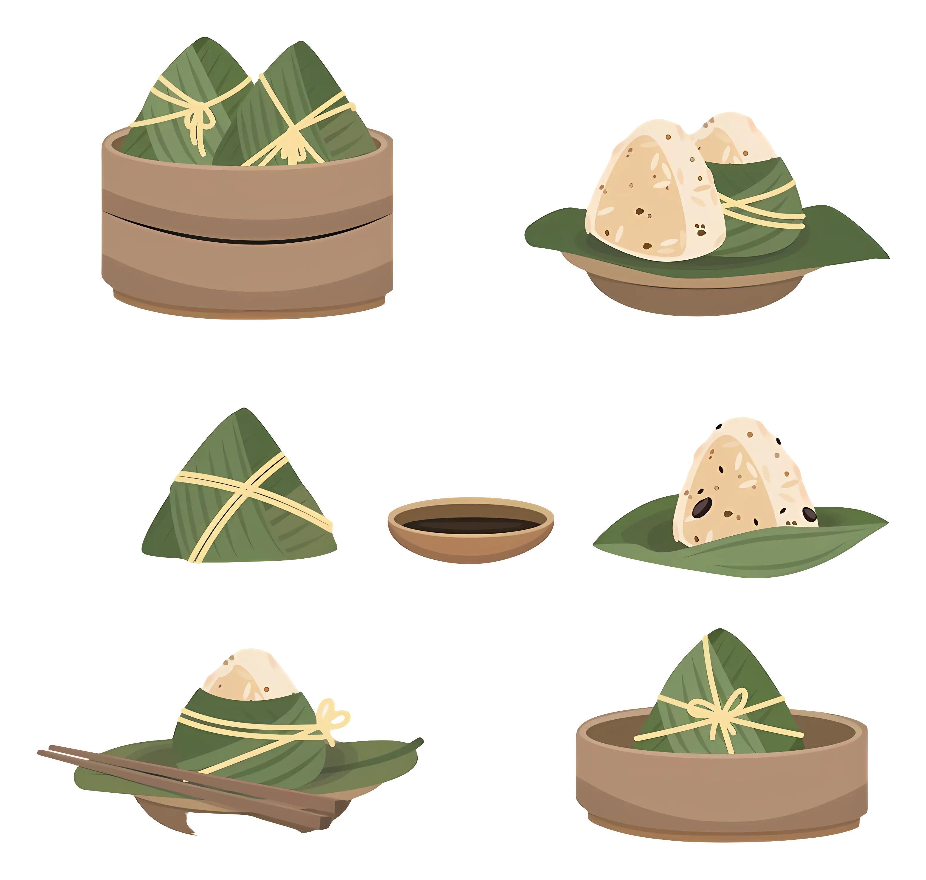 Delicious Zongzi Wrapped in Bamboo Leaves