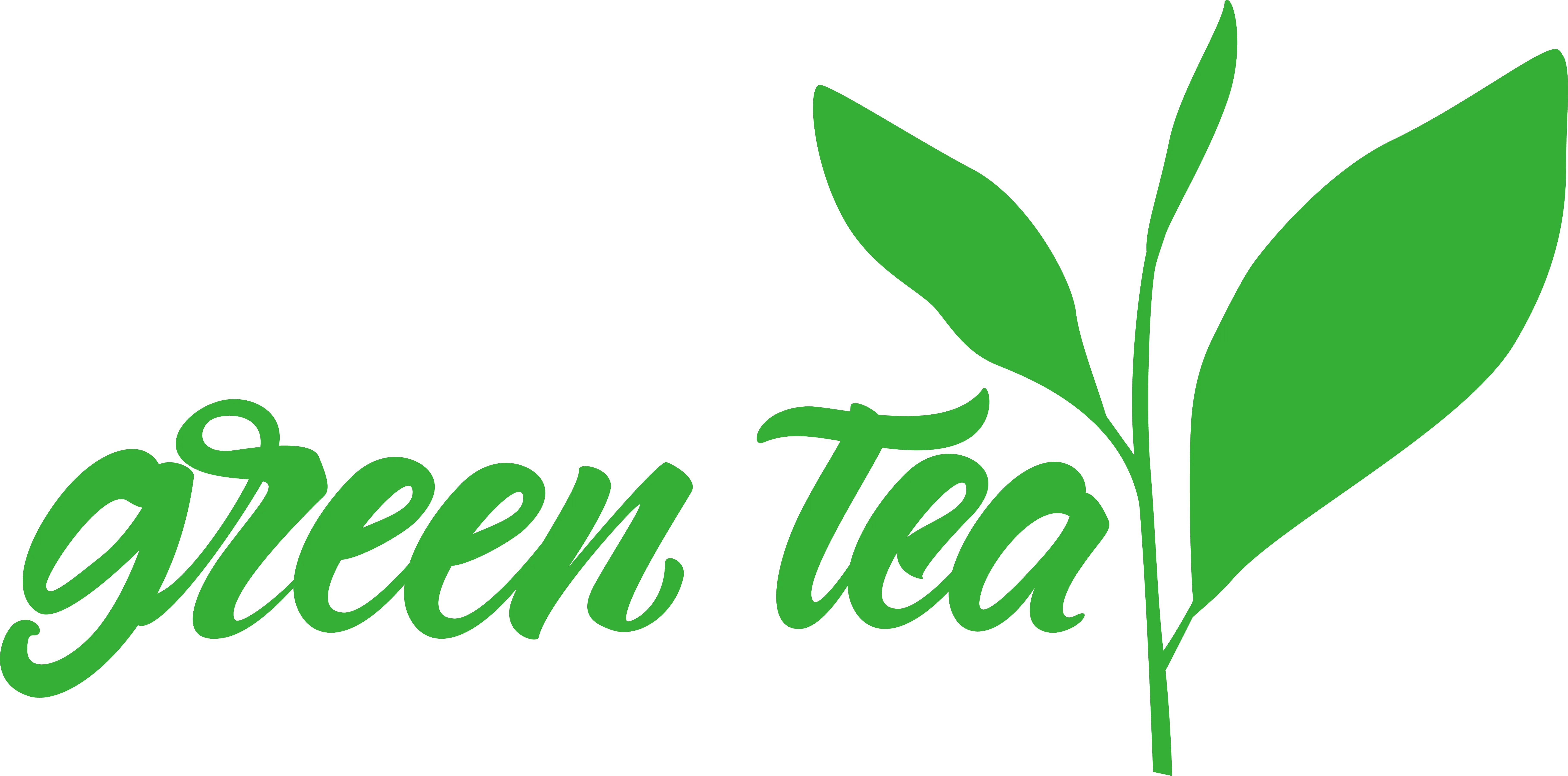 Simple Green Tea Leaves Logo Design