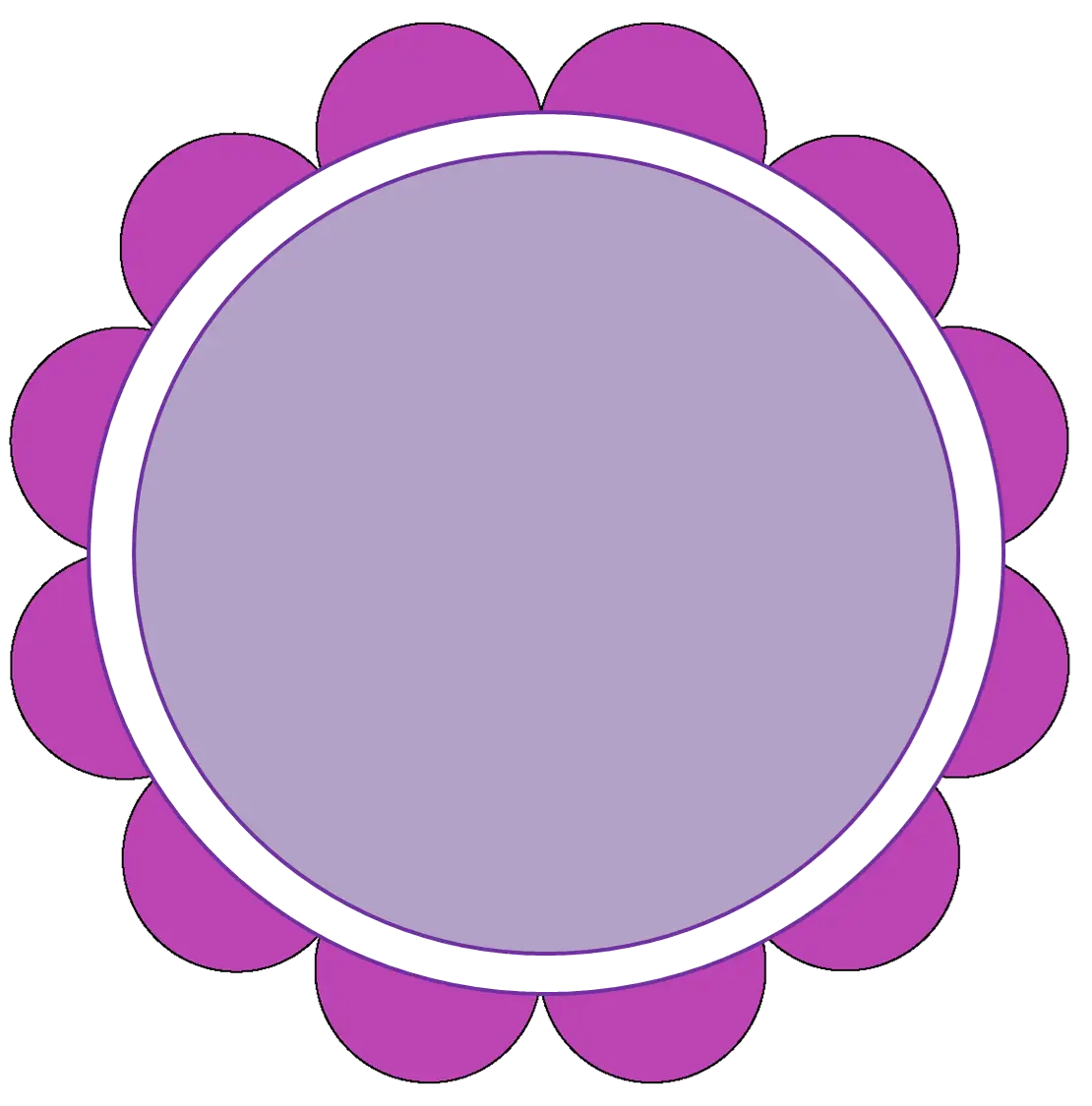 Purple Flower-Shaped Frame Design