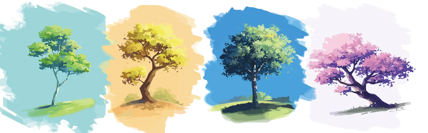 Colorful Trees Representing Different Seasons