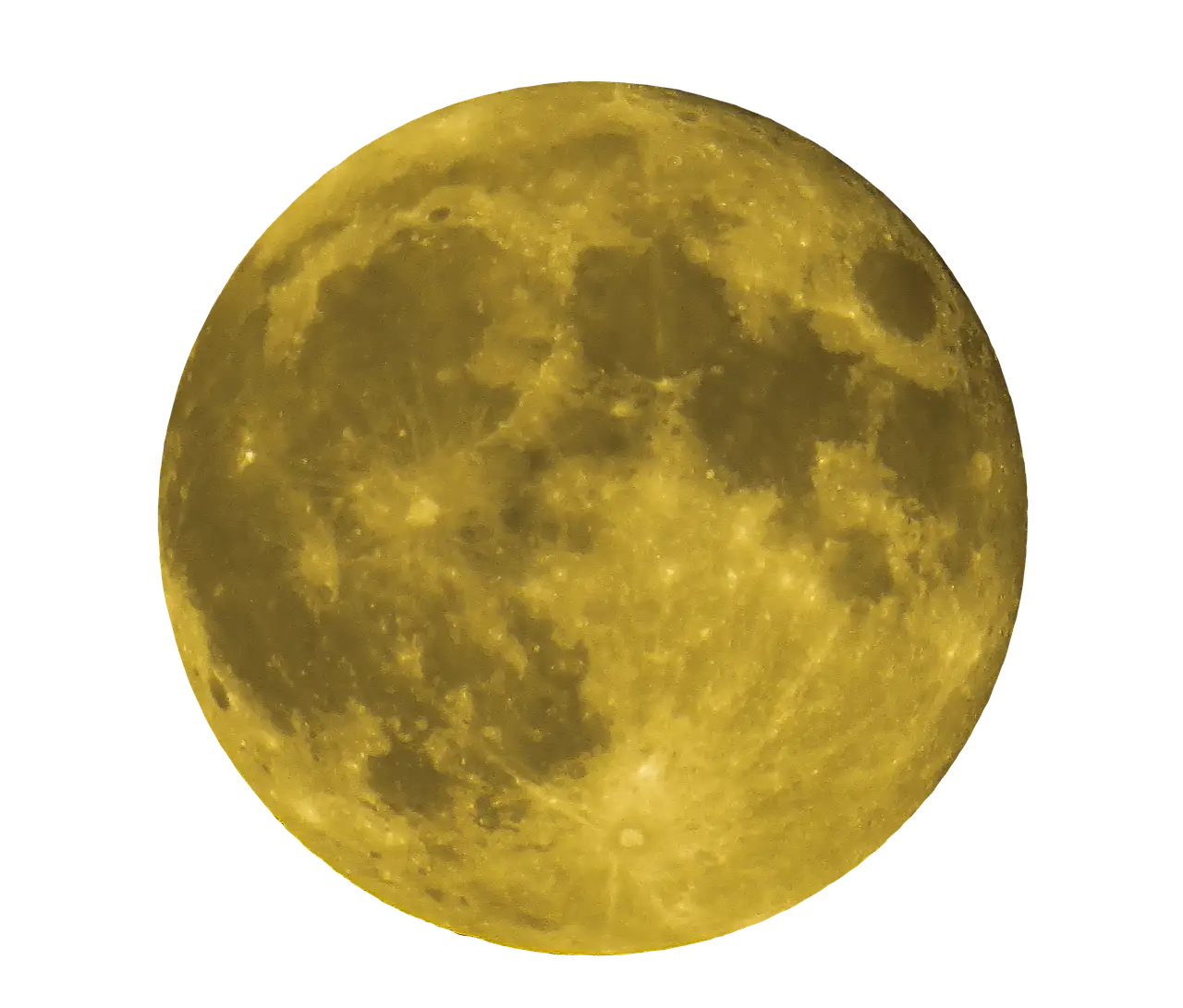 Golden Full Moon in Night Sky