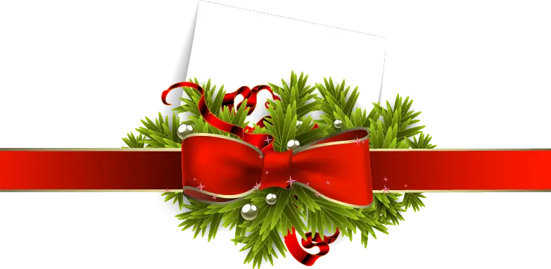 Red Bow with Greenery