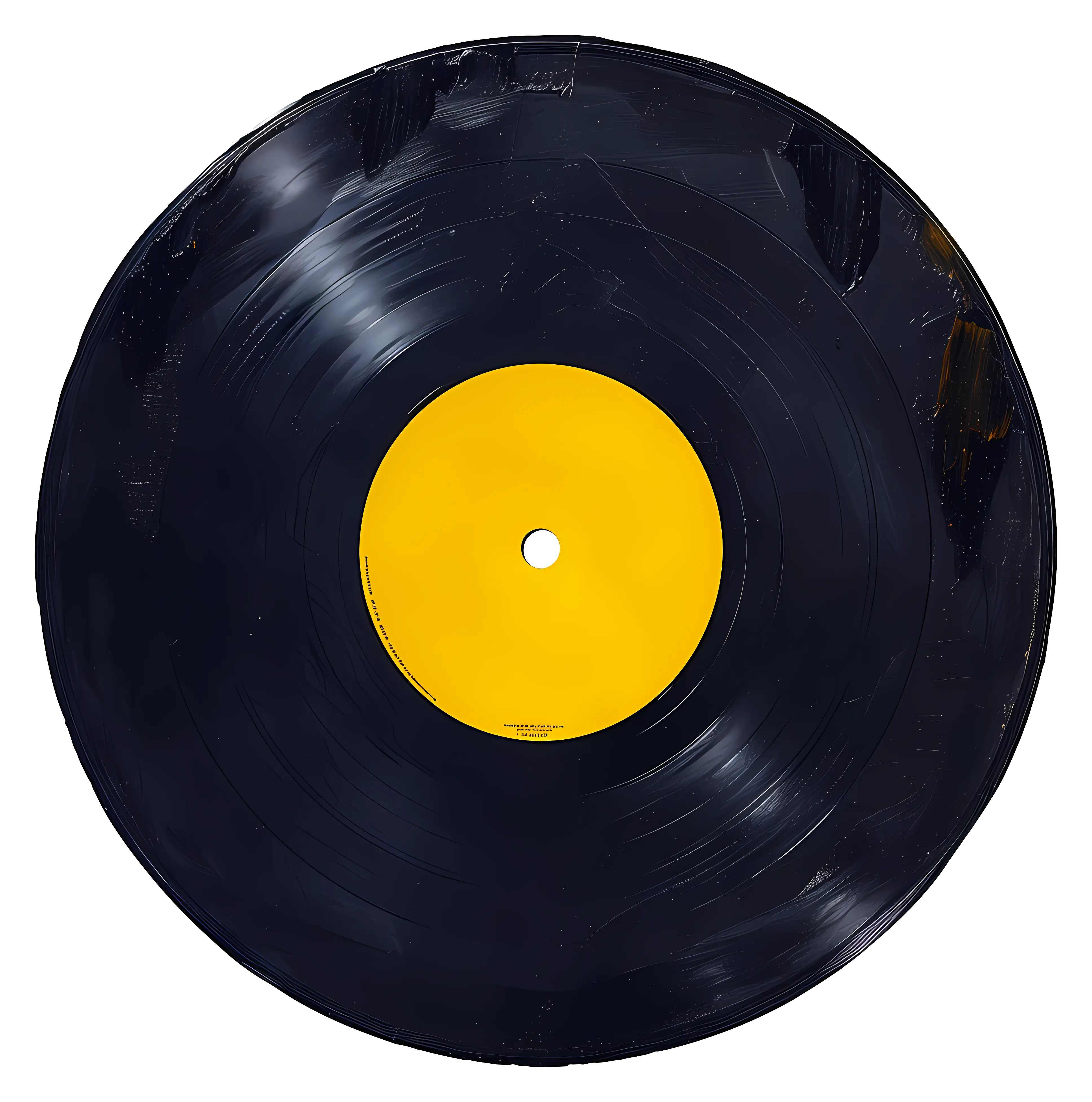 Black Vinyl Record with Yellow Label