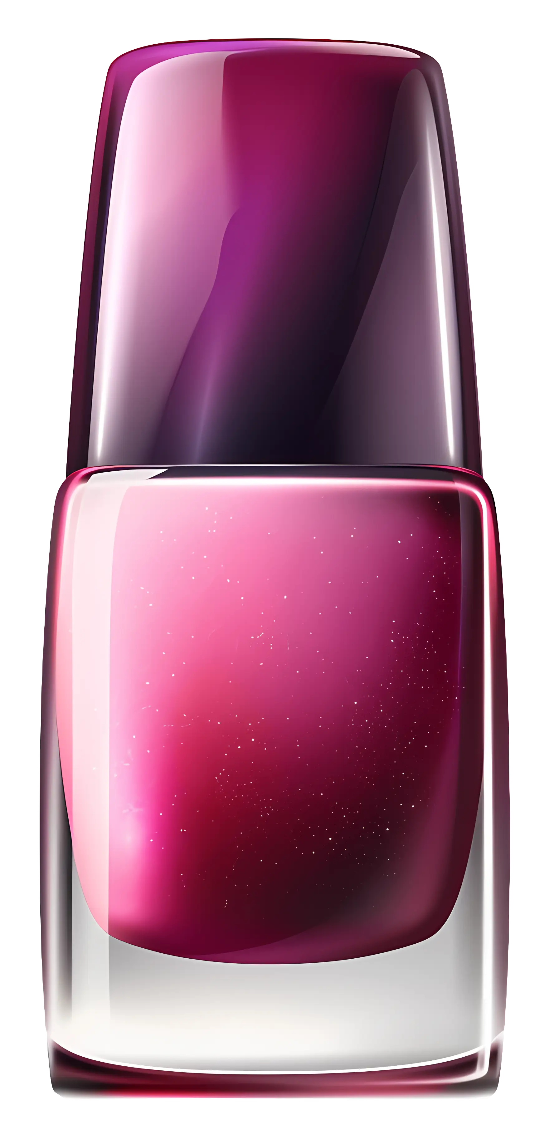 Glossy Purple Nail Polish Bottle