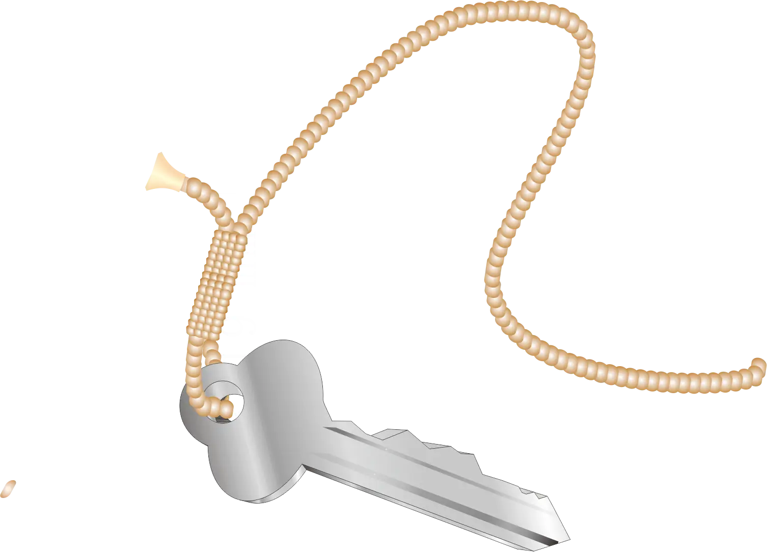 Silver Key with Chain