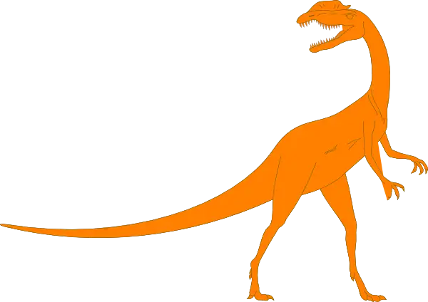 Orange Dinosaur Silhouette Illustration