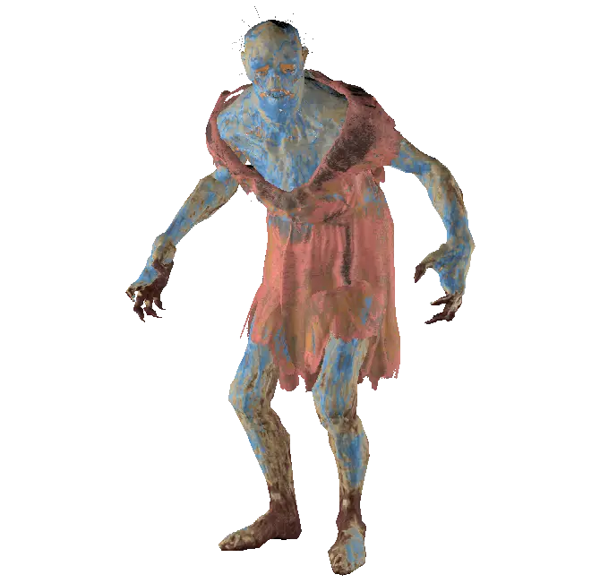 Creepy Zombie in Tattered Clothes