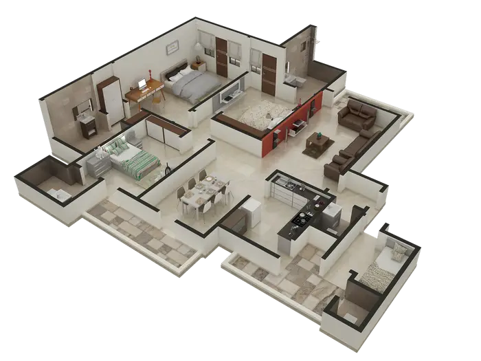 3D House Floor Plan Layout