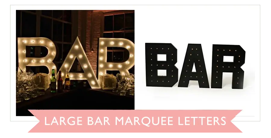 Large BAR Marquee Letters