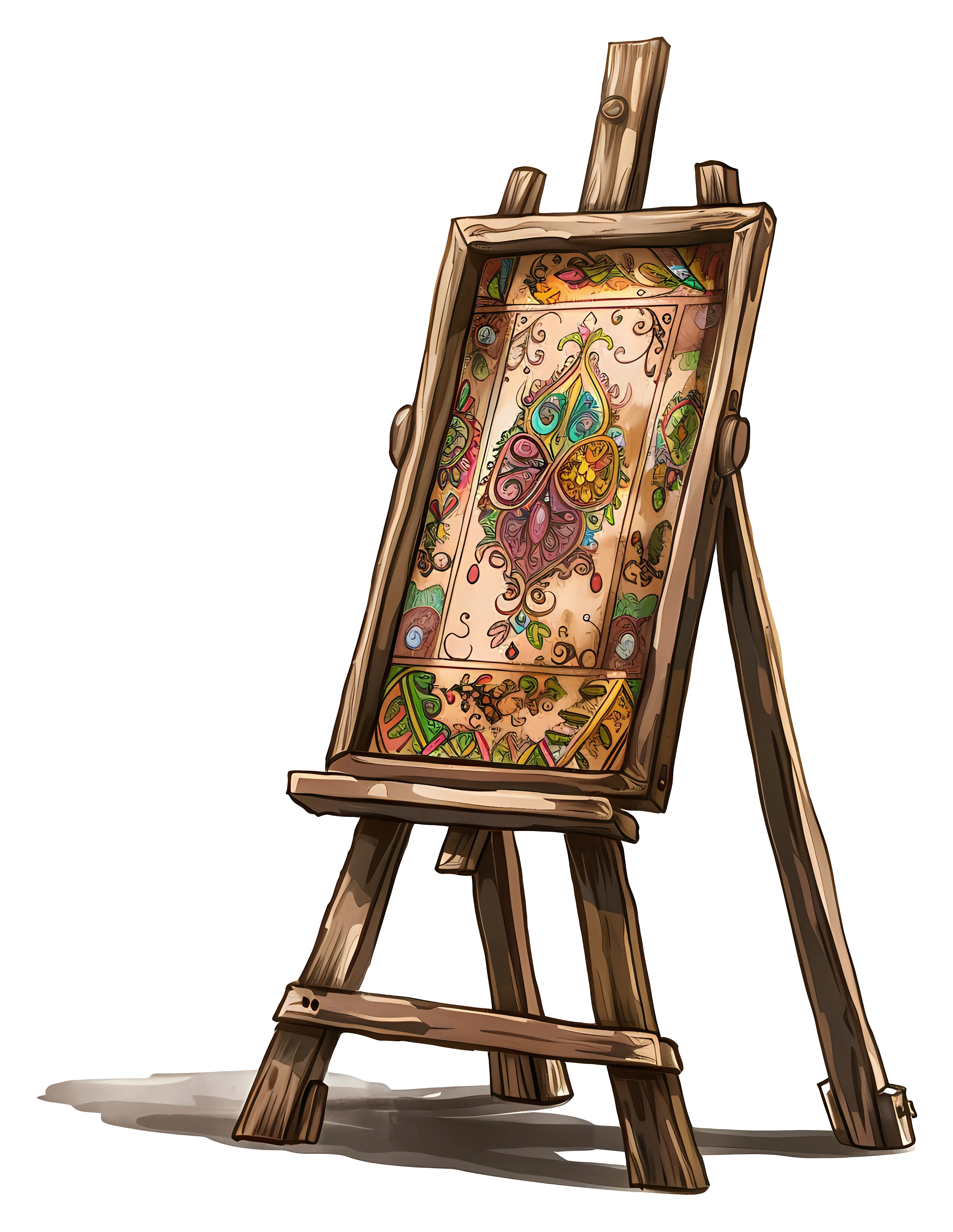 Decorative easel with painting