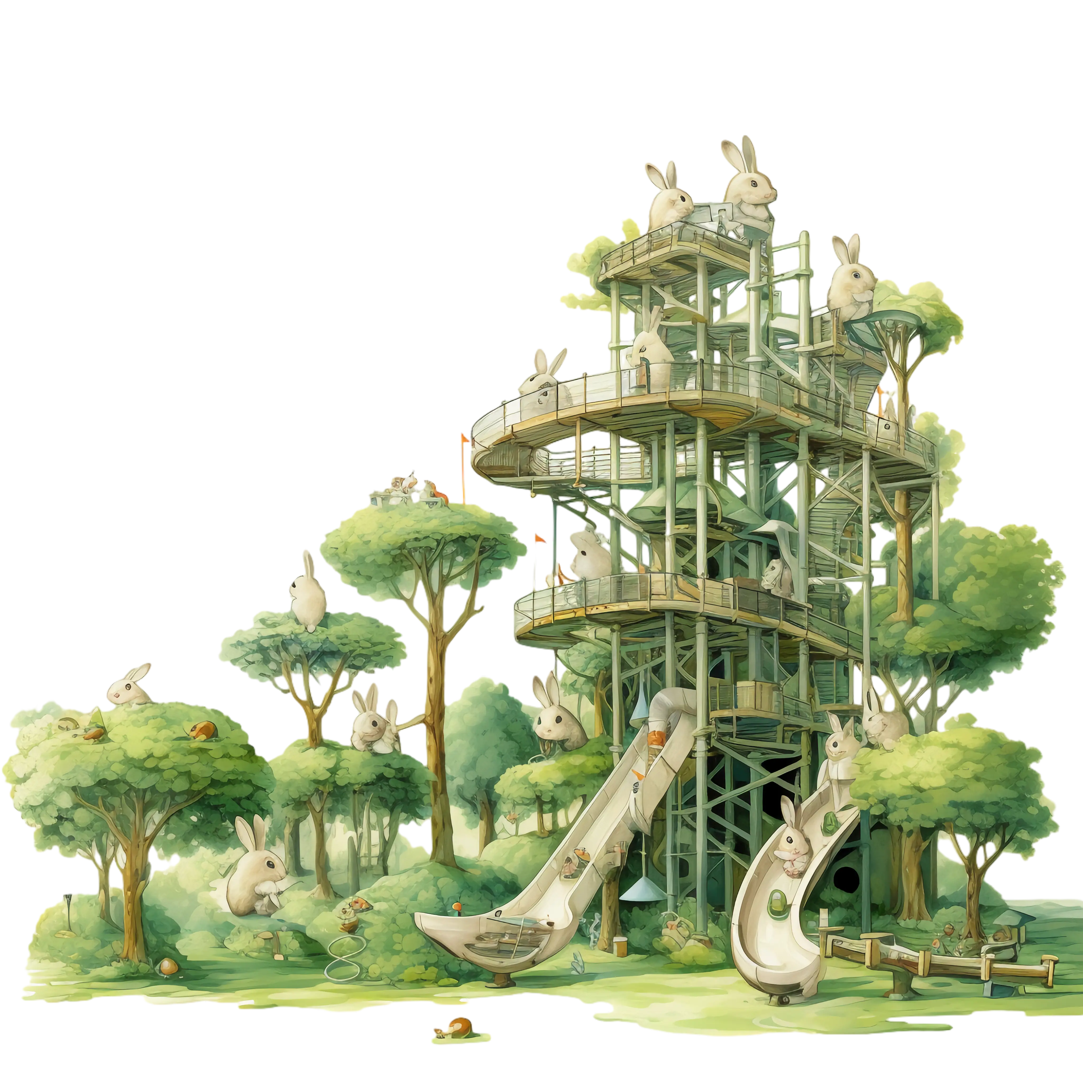 Bunny Playground with Slides