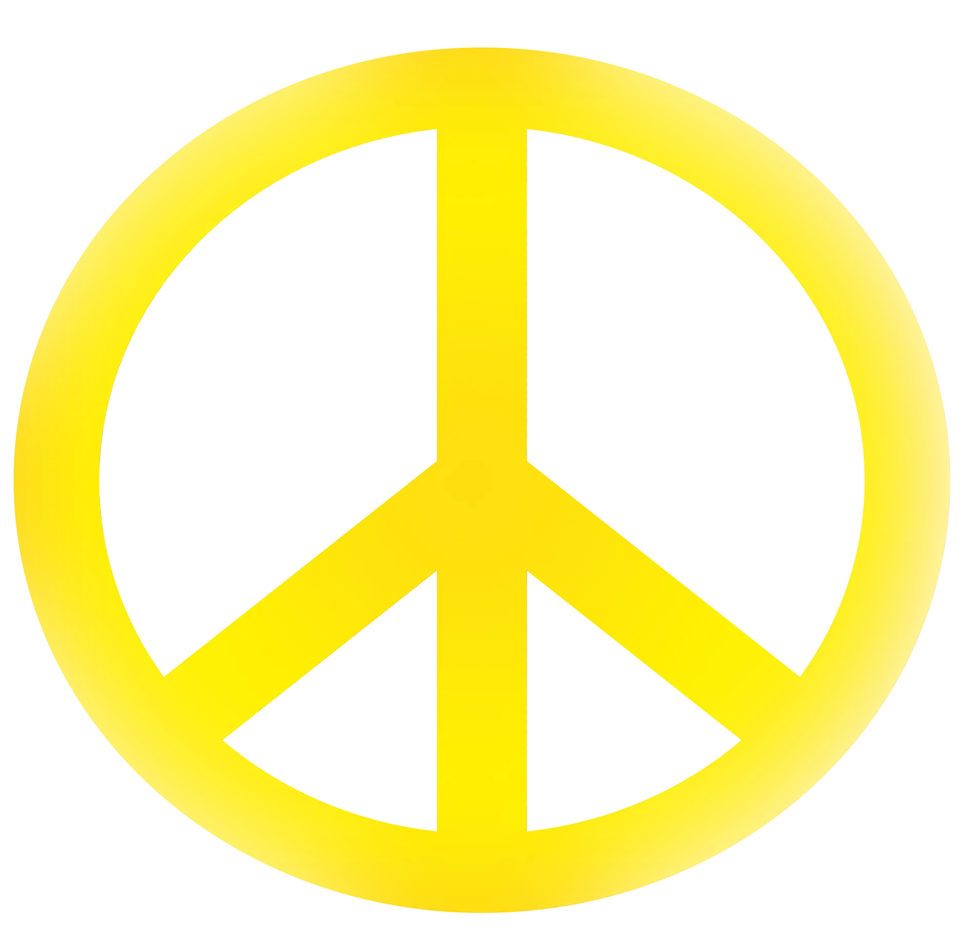 Bright Yellow Peace Symbol Illustration