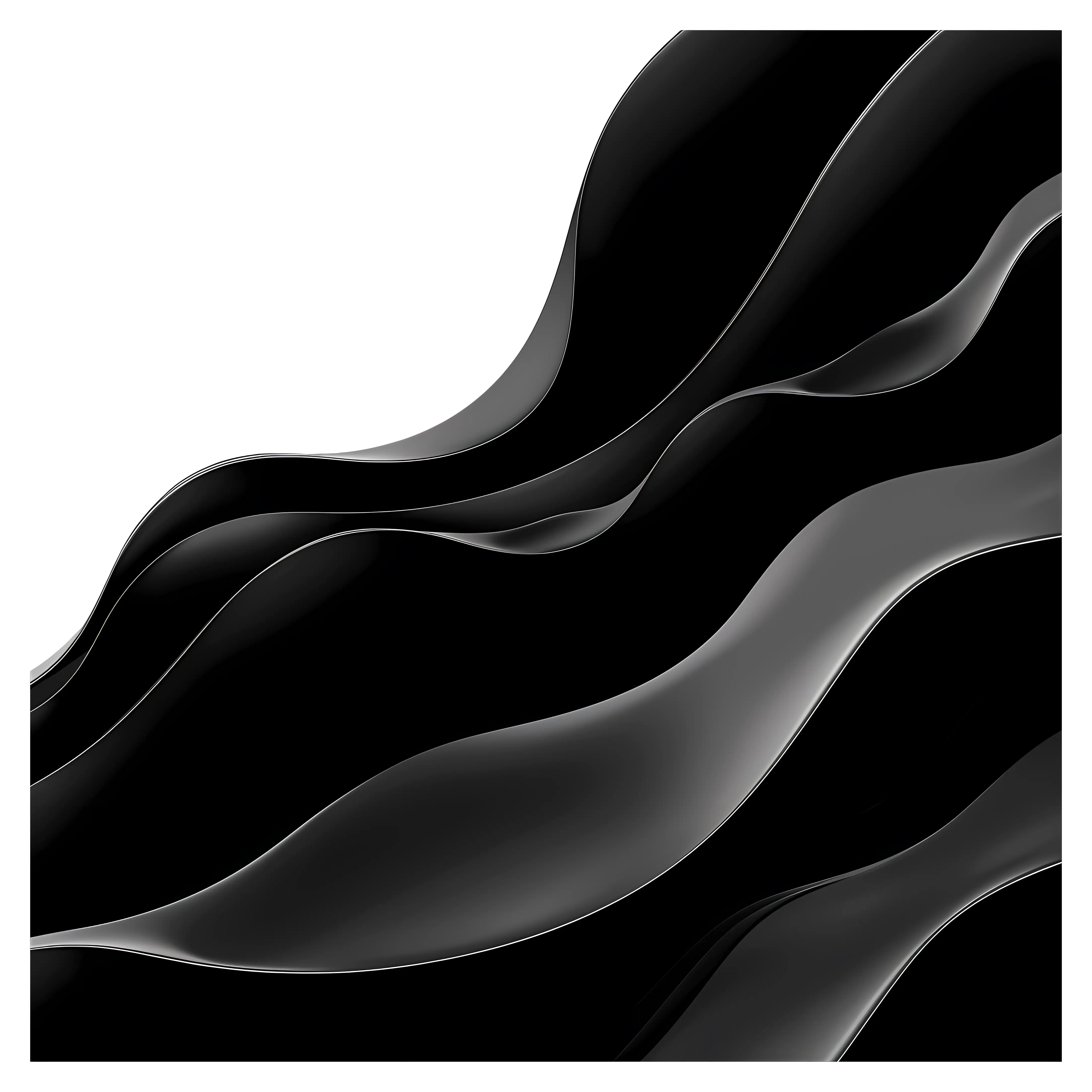 Black Waves Abstract Illustration