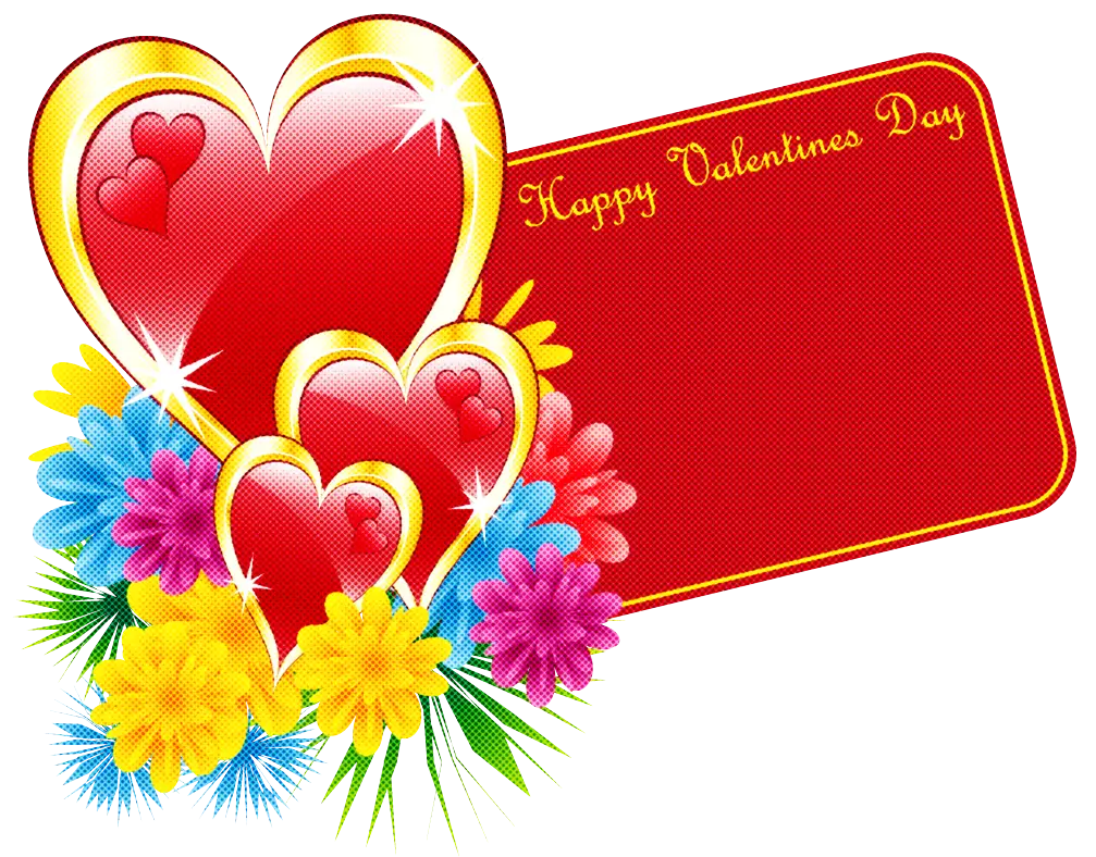 Valentine&#039;s Greeting Card with Hearts and Flowers