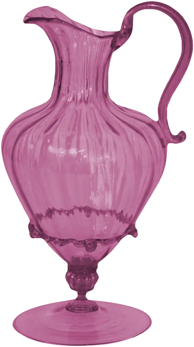 Purple Glass Pitcher with Handle