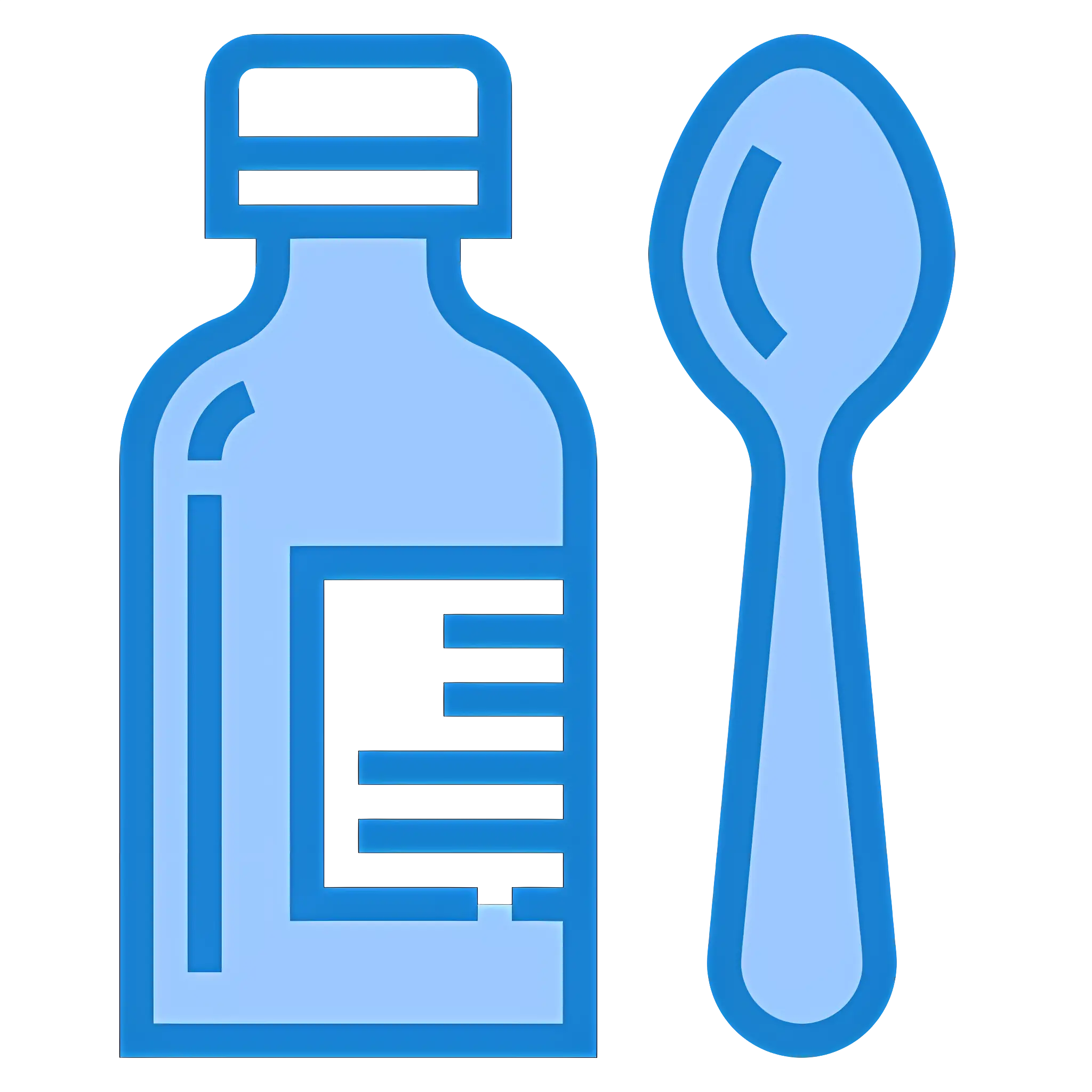 Medicine Bottle with Spoon Illustration