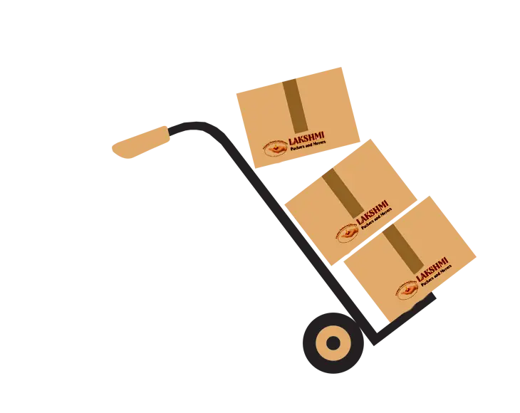 Hand Truck with Stacked Cardboard Boxes for Delivery